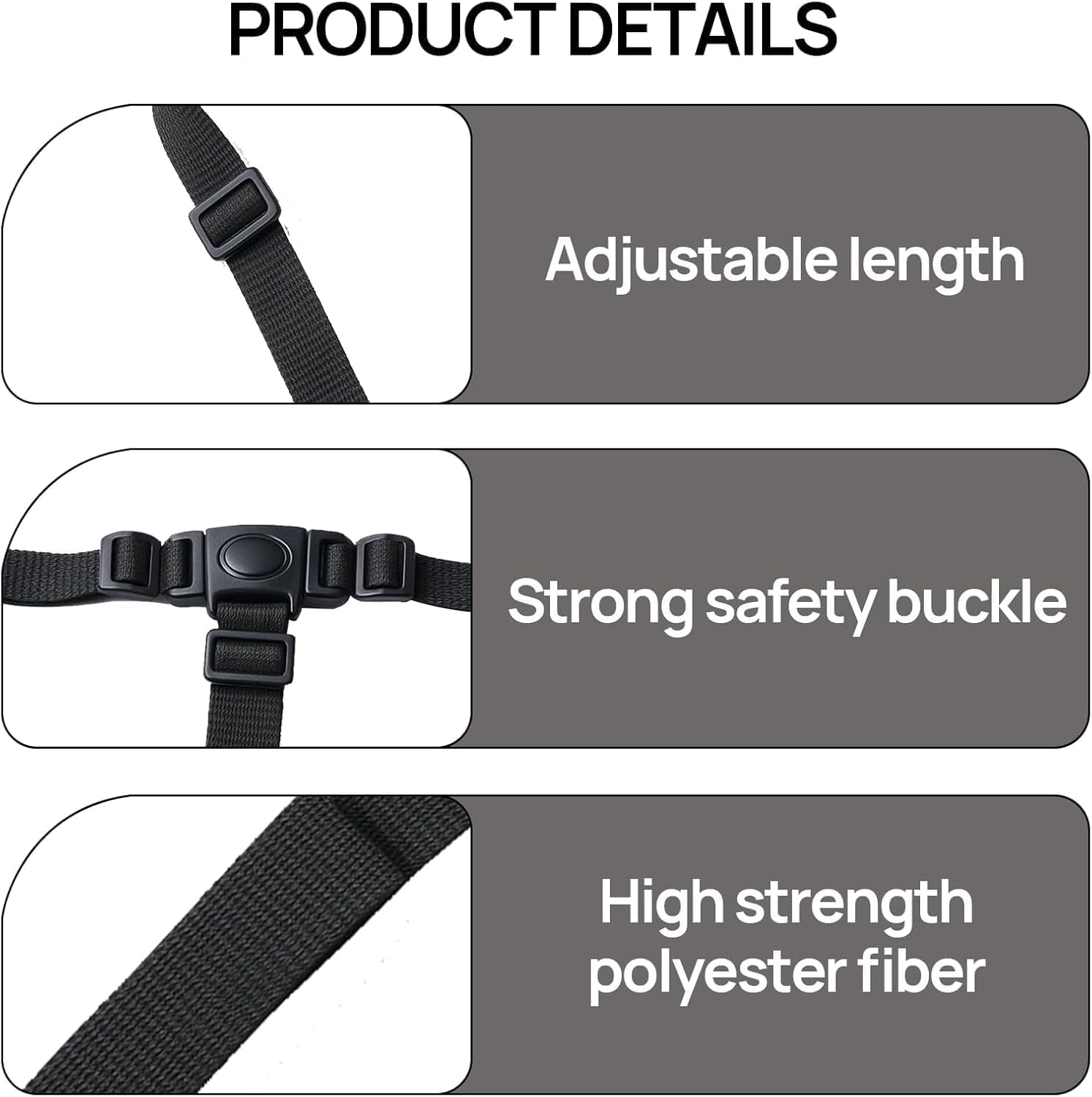 Adjustable 3 Point Harness High Chair Strap, 1Pc 3 Point Harness Seat Belt High Chair Strap, Adjustable 3 Point Harness High Chair Straps Seat Belt