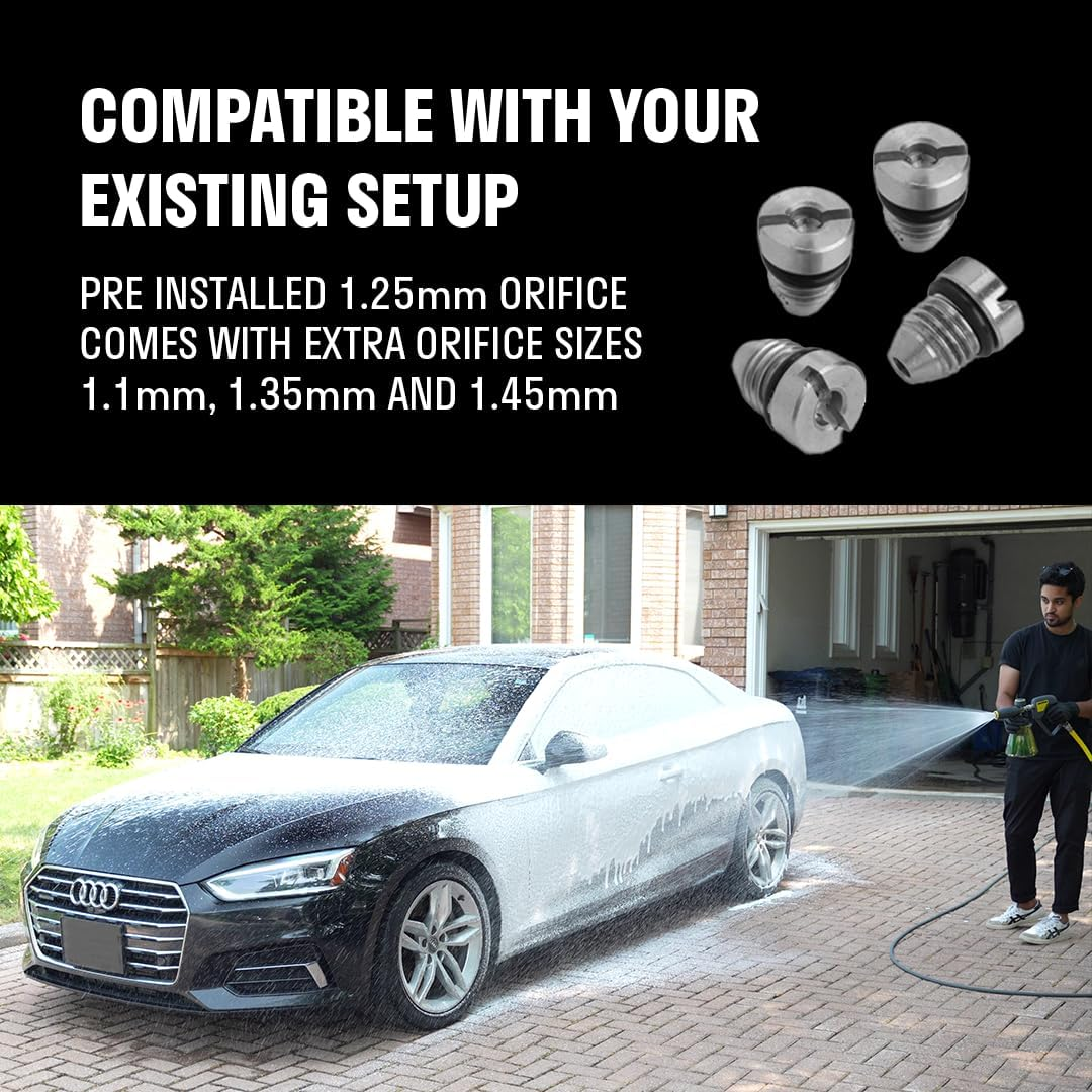 Active Premium Foam Cannon for Pressure Washers, 1000Ml Car Wash Snow Foam Gun for Thick Foam Spray, Advanced Durability with Max 4000 PSI & 4 GPM with 140F Temperature Resistance (JH60) image number 5