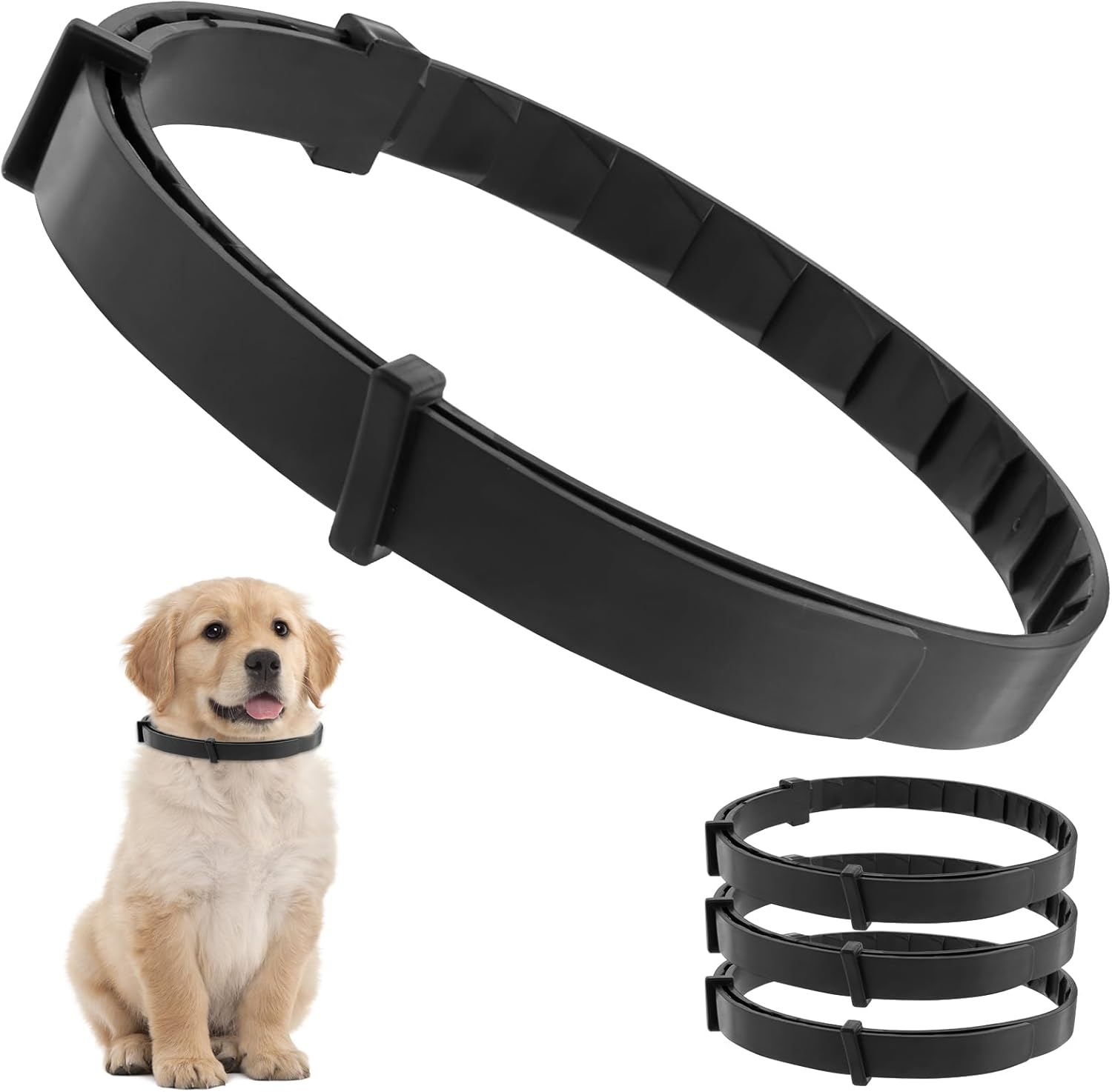 Calming Collar for Dogs 4 Packs Dog Pheromone Collars Pheromones Calm Last 60 Days Adjustable Dog Calming Collar Flexible Pheromone Collar for Separation Stress and Fear Pouywh(4Pcs,Black) image number 6