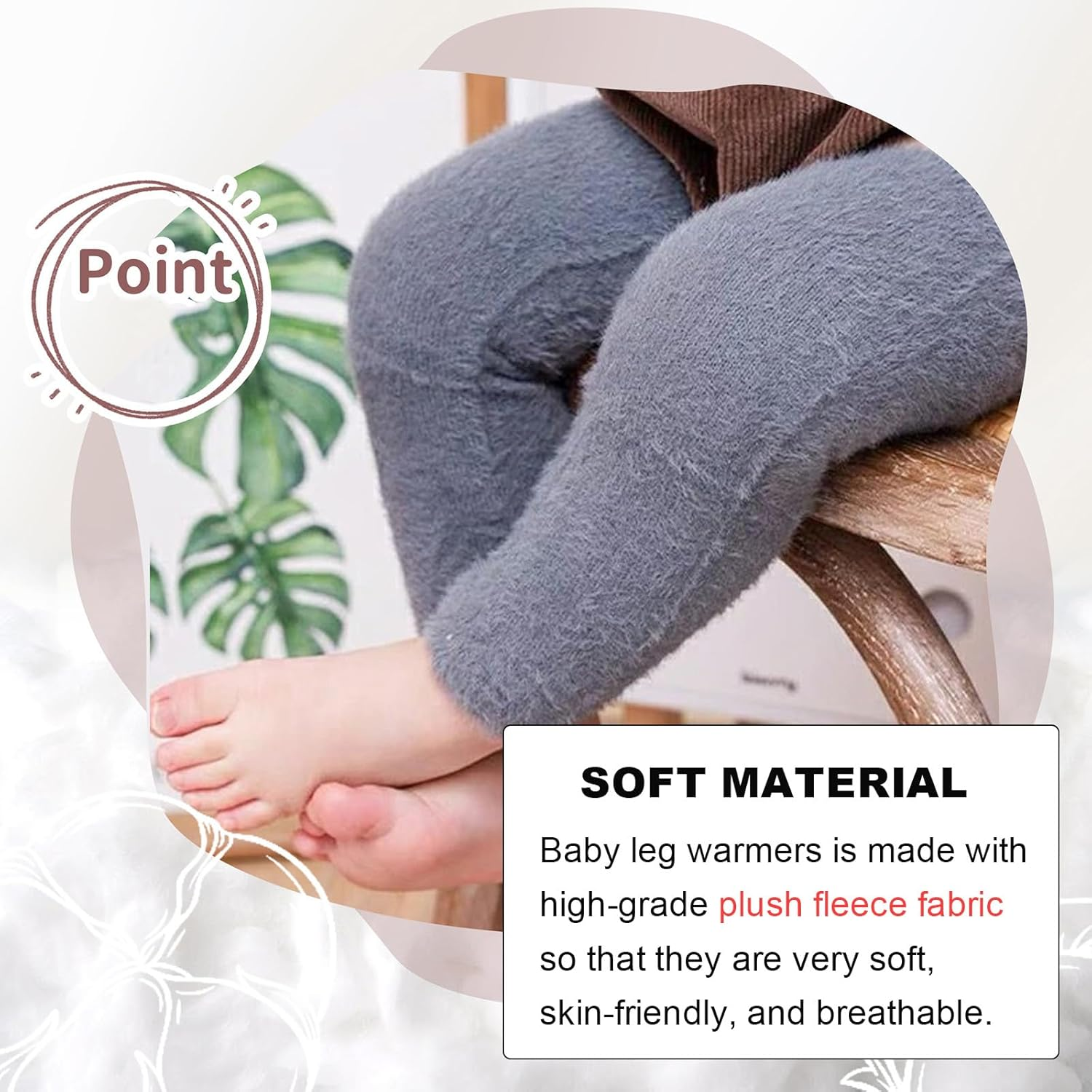 MOMSMENU Baby Leggings Winter Infant Leg Warmers 3-24 Months for Kids Boys Girls 5 Pairs image number 6