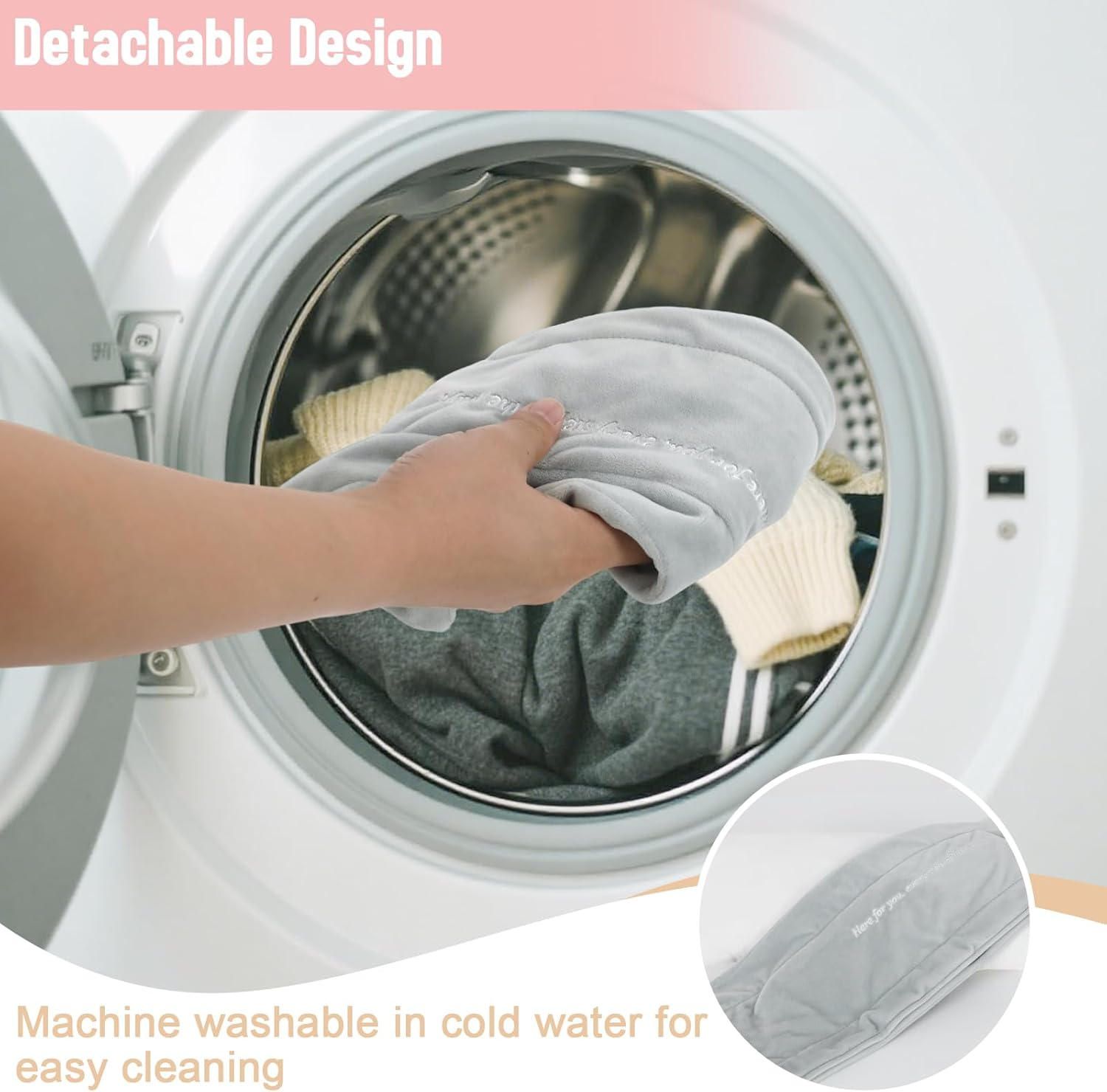 Roamready Seat Belt Pillow Post Surgery, Mastectomy Pillow for Hysterectomy Recovery Must Haves, Minky Protector for Breast Cancer, Heart Surgery Recovery Gifts, Light Gray