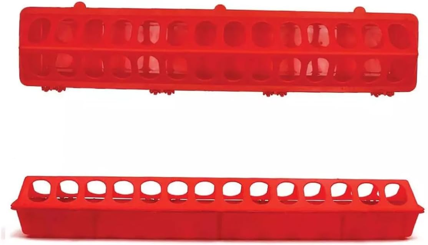 AIMALL Connectable Chicken Feed Trough Set with Waterer 8.07-26.77In Plastic Mesh Poultry Feeder for Coop Hens Chicks Quail Birds Easy to Clean and Refill image number 2
