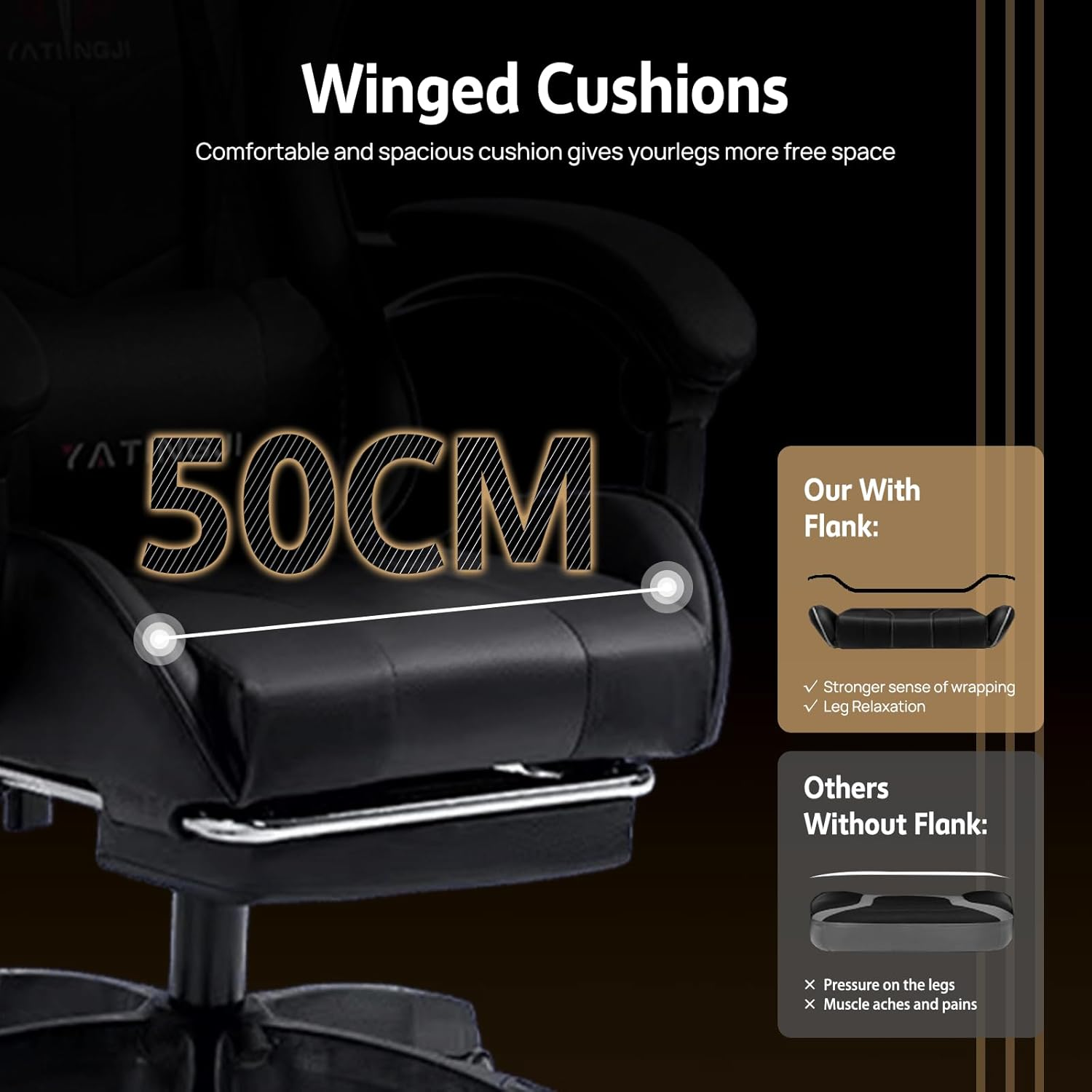 PORIYA Gaming Chair with Adjustable Backrest, Ergonomic Executive Office Chair, Height Adjustable Racing Chair Maximum Gaming Experience (Black)