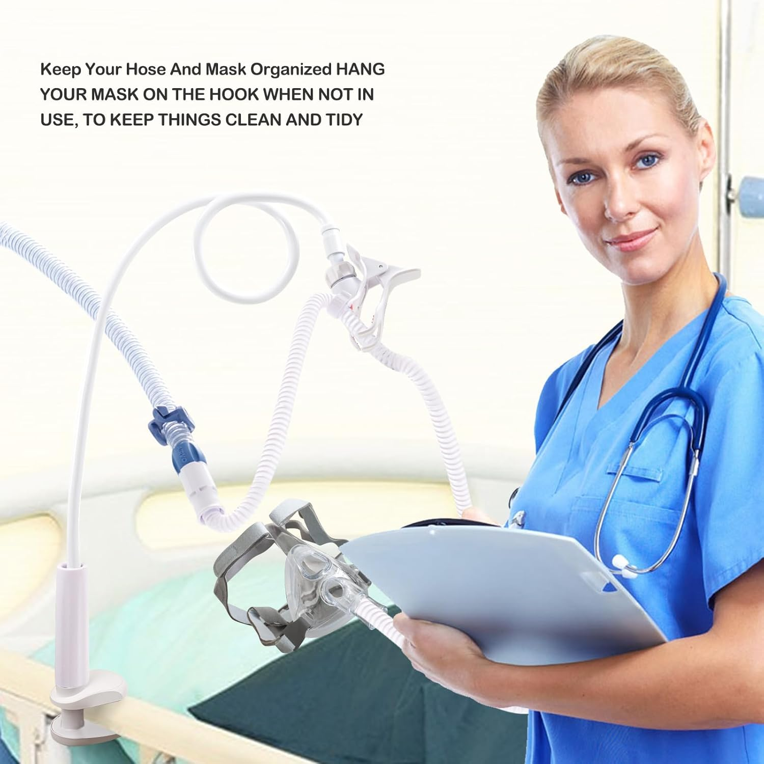 JDFHFGB CPAP Hose Holder, Hose Lift Support, Adjustable Hose Hanger to Prevent Tangling, Leakage & Blockage, Keeps Air Hose Away from Face & Arms for Better Sleep, Fits Any Room, Robust & Flexible Design image number 6