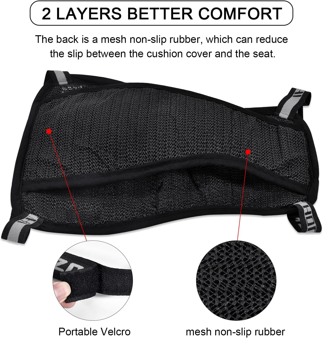 Safercctv Motorcycle Seat Cushion Air Cooling 3D Mesh Motorcycle Seat Pad,Butt Protector Pads,Motorcycle Cool Seat Cover,Breathable Motorcycle Seat Cover,Size S image number 3