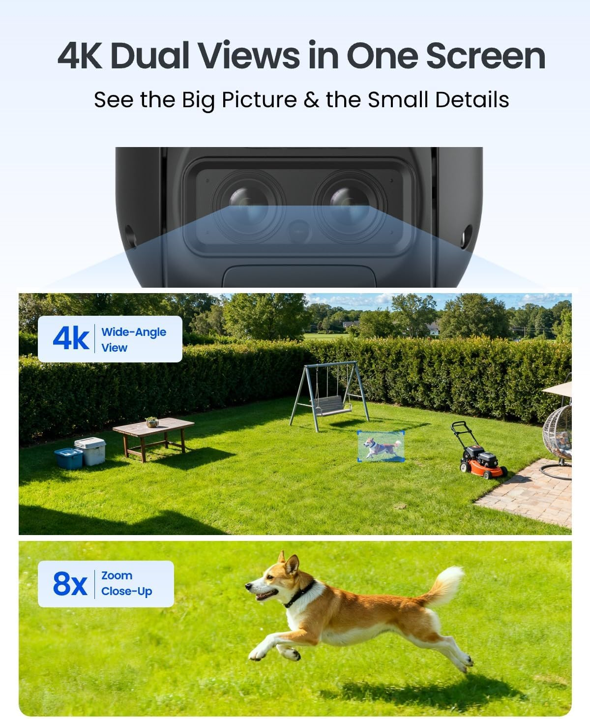 REOLINK 4K Security Cameras Wireless Outdoor, Pan Tilt, Auto Tracking, 8X Hybrid Zoom, Solar Powered with 8MP Color Night Vision, 2.4/5Ghz Wifi, Local Storage, No Monthly Fee, Trackmix+Solar Panel image number 4