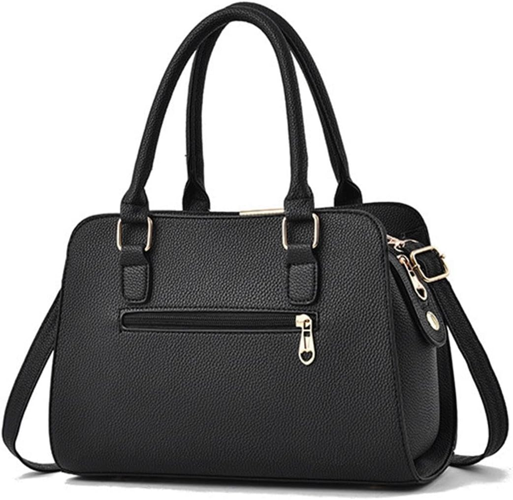 Women Shoulder Bag Zipper Large Capacity Tote for Mom Party - Black image number 6