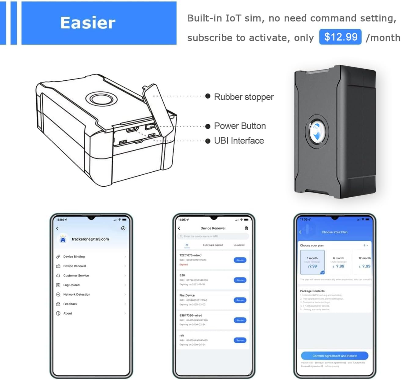 4G GPS Tracker for Vehicle，Gps Tracker for Kids, Dogs, Motorcycle,10S Instant Updates, 6000Mah Rechargeable Battery,Geo-Fence,Remote anti Theft,Monthly Fee Required Full Global Coverage image number 3