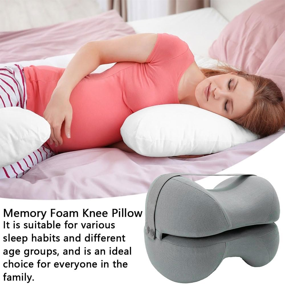 HYAVIA Memory Foam Leg Elevation Pillow, Ergonomic Knee Support Pillow for Side Sleepers, Pregnancy, Injury Recovery, Foot & Calf Rest Cushion,Grey, 28&times;20&times;20Cm image number 3