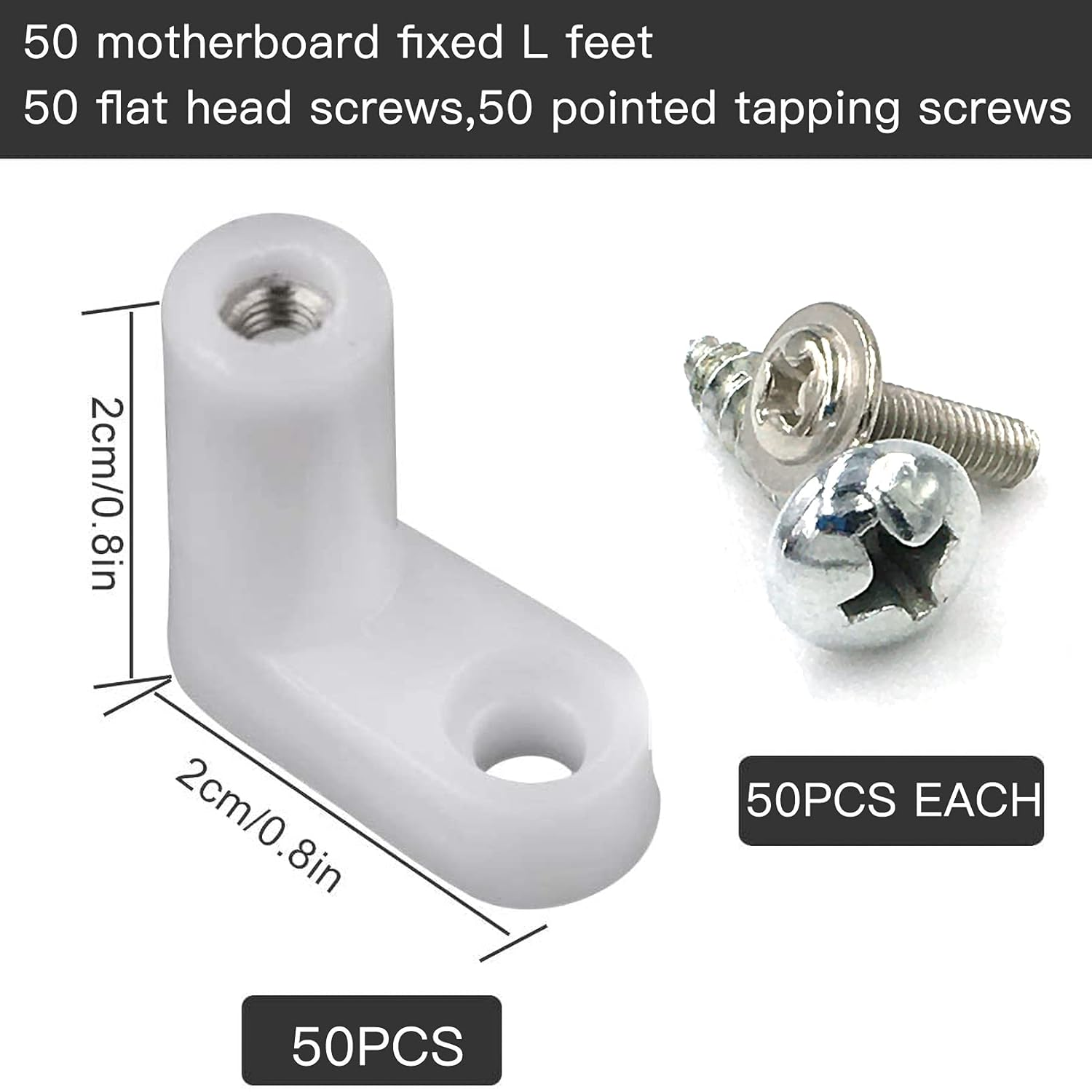 50 PCS Circuit Board Plastic Standoffs Mounting Hardware,Motherboard Standoffs Foot Offs and Screws image number 5