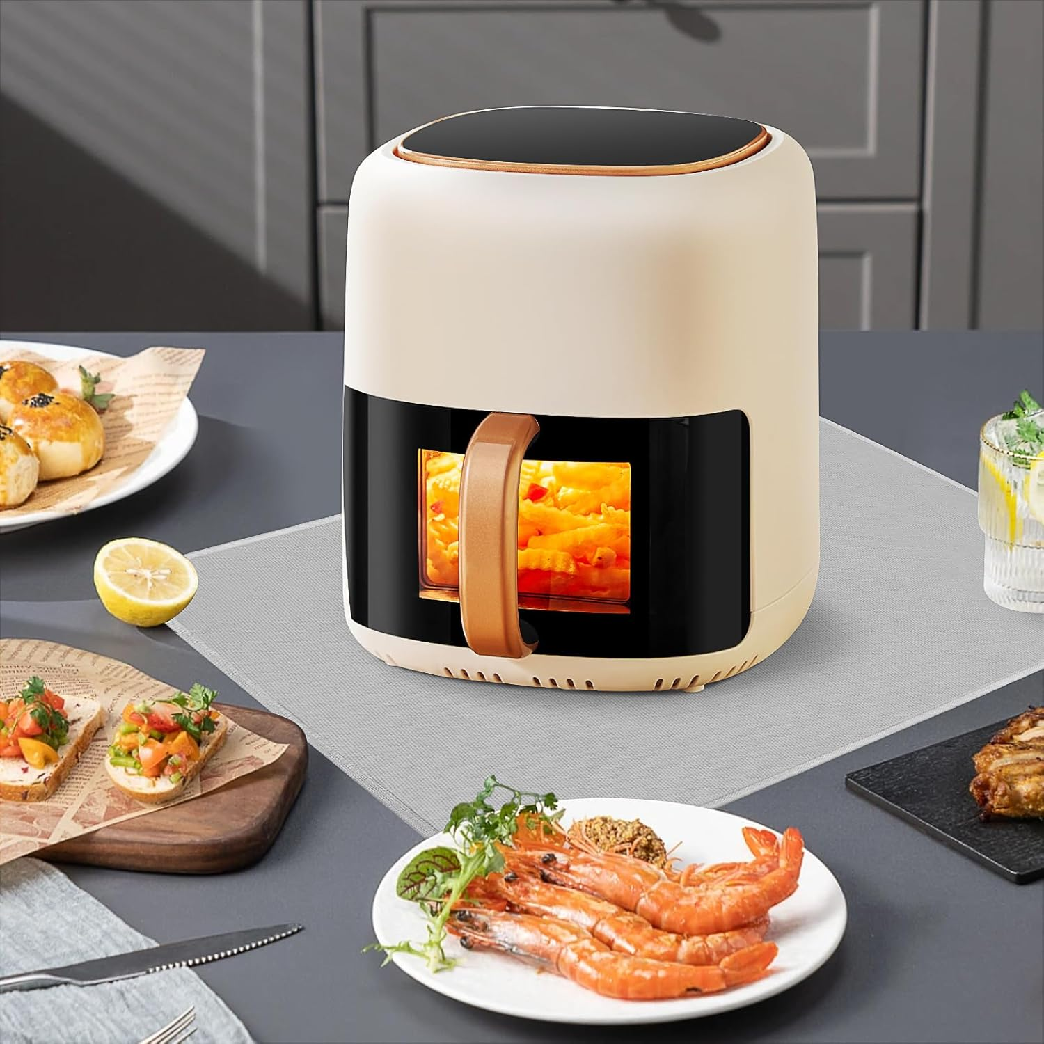 Amerbro Heat Resistant Mats for Countertop - Firproof 16X24 in Heat Resistant Mats for Air Fryer - Kitchen Countertop Protector for Air Fryer, Coffee Maker, Stand Mixer, Toaster, Oven 2PCS - Grey image number 3