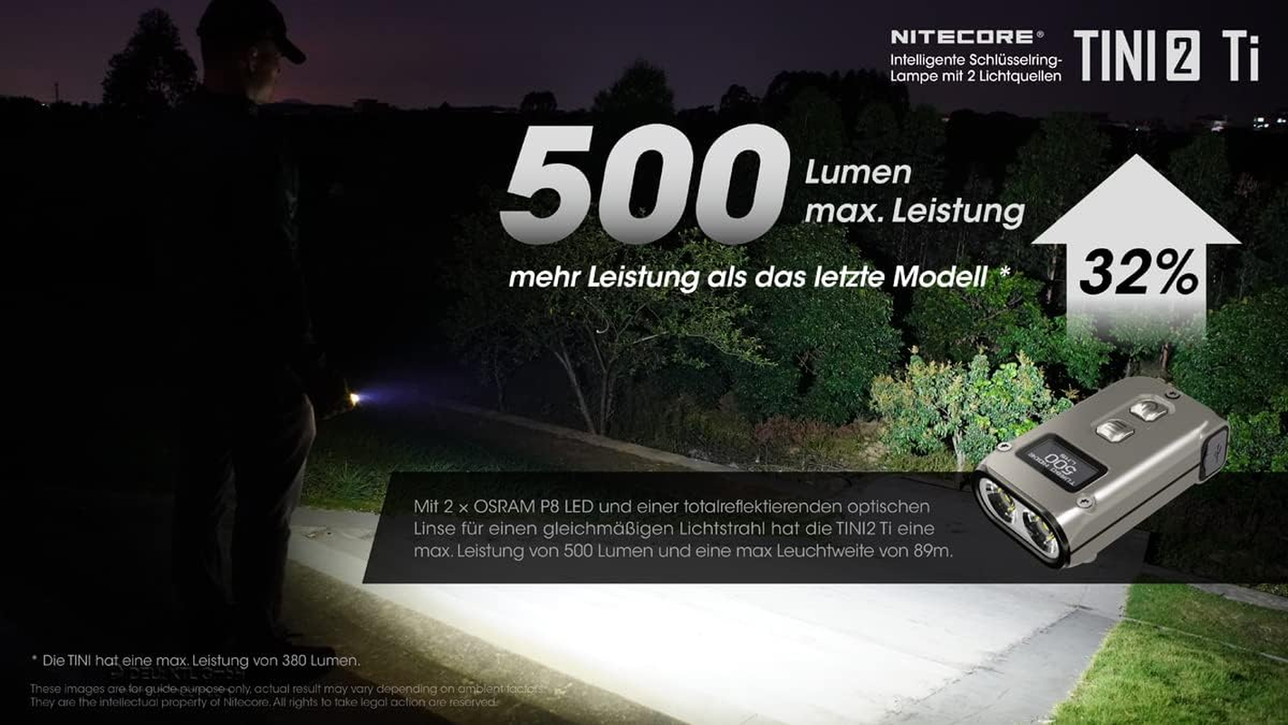 Nitecore TINI 2 Titanium Rechargeable LED Keychain Flashlight