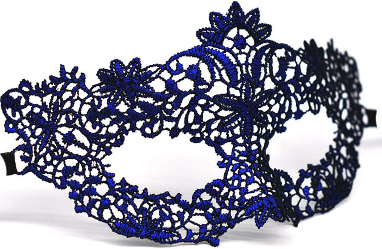 Imapo Masquerade Masks for Women, Girl'S Sexy Lace Venetian Style Eye Mask for Opera Halloween Dancing Evening Party Costume Ball - Vintage Blue image number 1