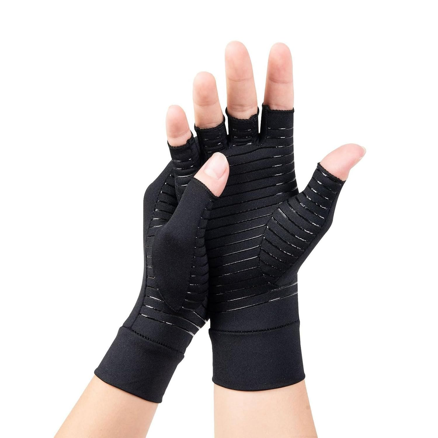 Compression Gloves, Copper Arthritis Gloves Can Relieve Joint Pain Carpal Tunnel Rheumatoid Arthritis Swelling and Fatigue Symptoms Typing Gloves Hand Brace Support for Women and Men