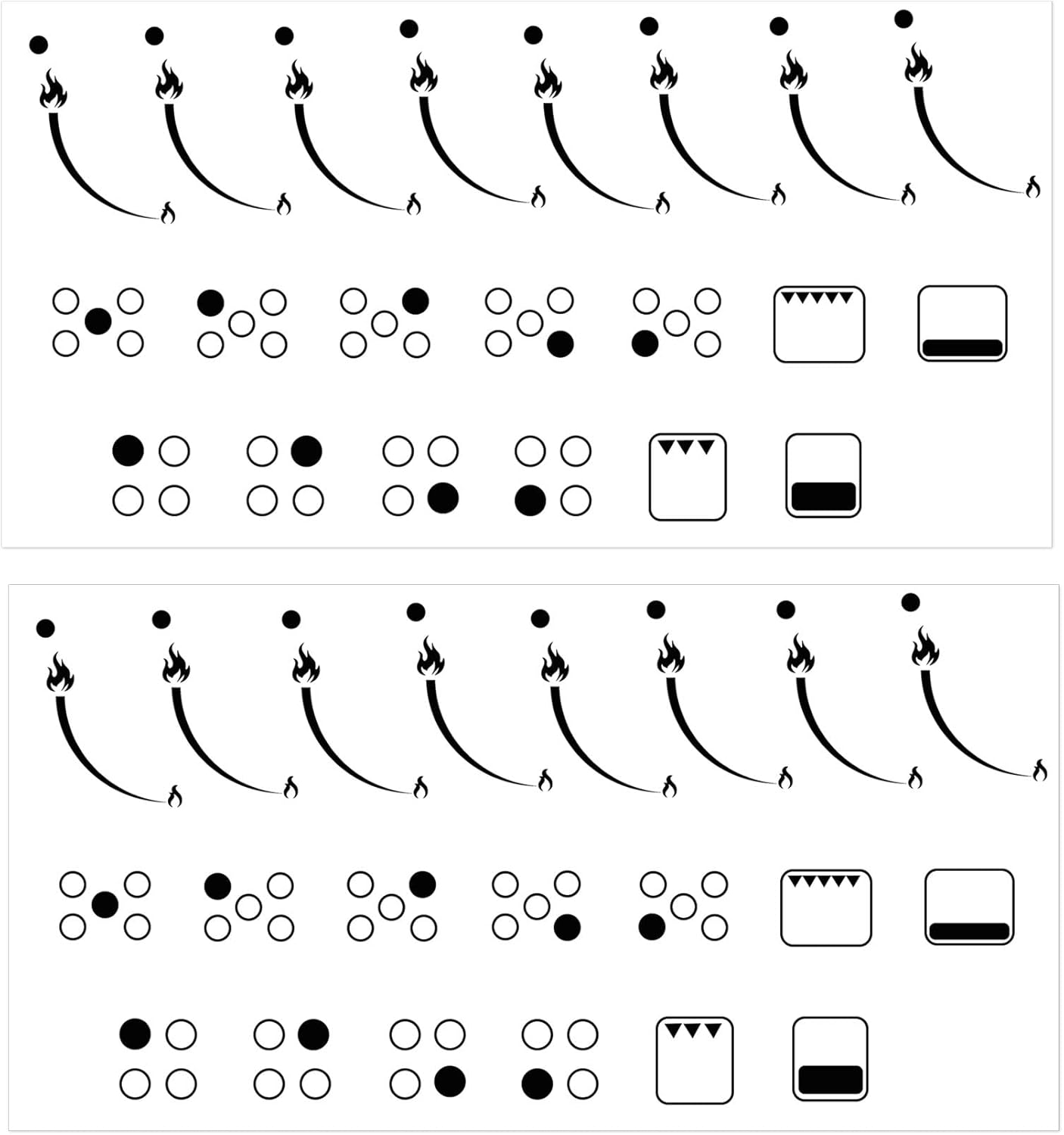 Pop Resin Flame Indicating Stickers Flame Indicators Ring Stove Labels - Oven Replacement Adhesive Knob Symbols for Bumper Cooktop Hob Cooker Top Markings 2 Pack image number 3