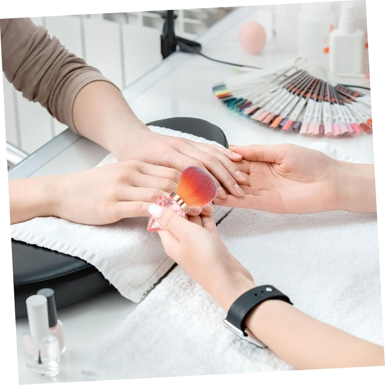 Beatifufu Nail Art Tools Soft Bristle Dust Brush Makeup Powder Applicator for Home Manicure Beauty Routine image number 3