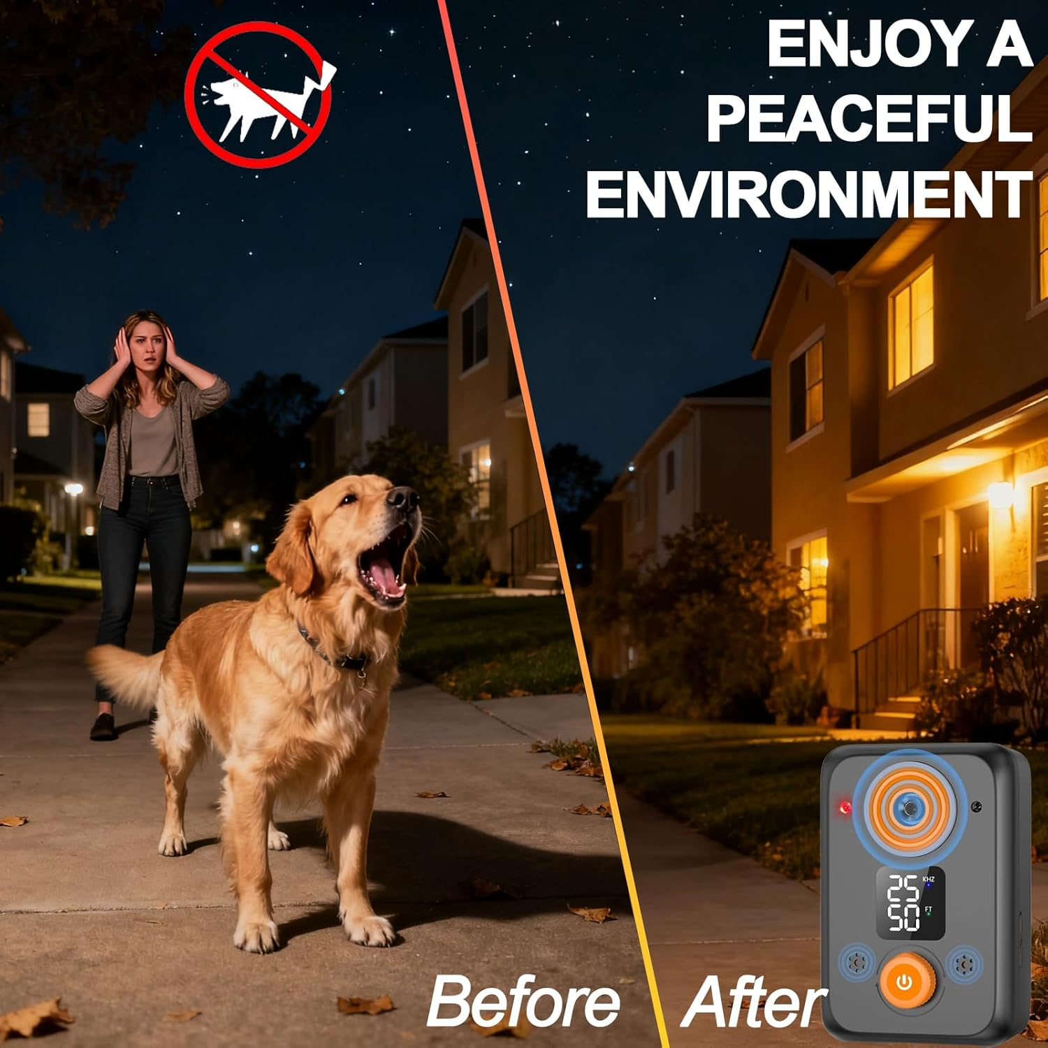 Anti Barking Devices, Ultrasonic Dog Bark Deterrent Devices, Dog Barking Deterrent Devices, Dog Barking Stopper, anti Barking Device for Dogs Long Range 50Ft Bark Box Indoor Outdoor for Dogs Training image number 2