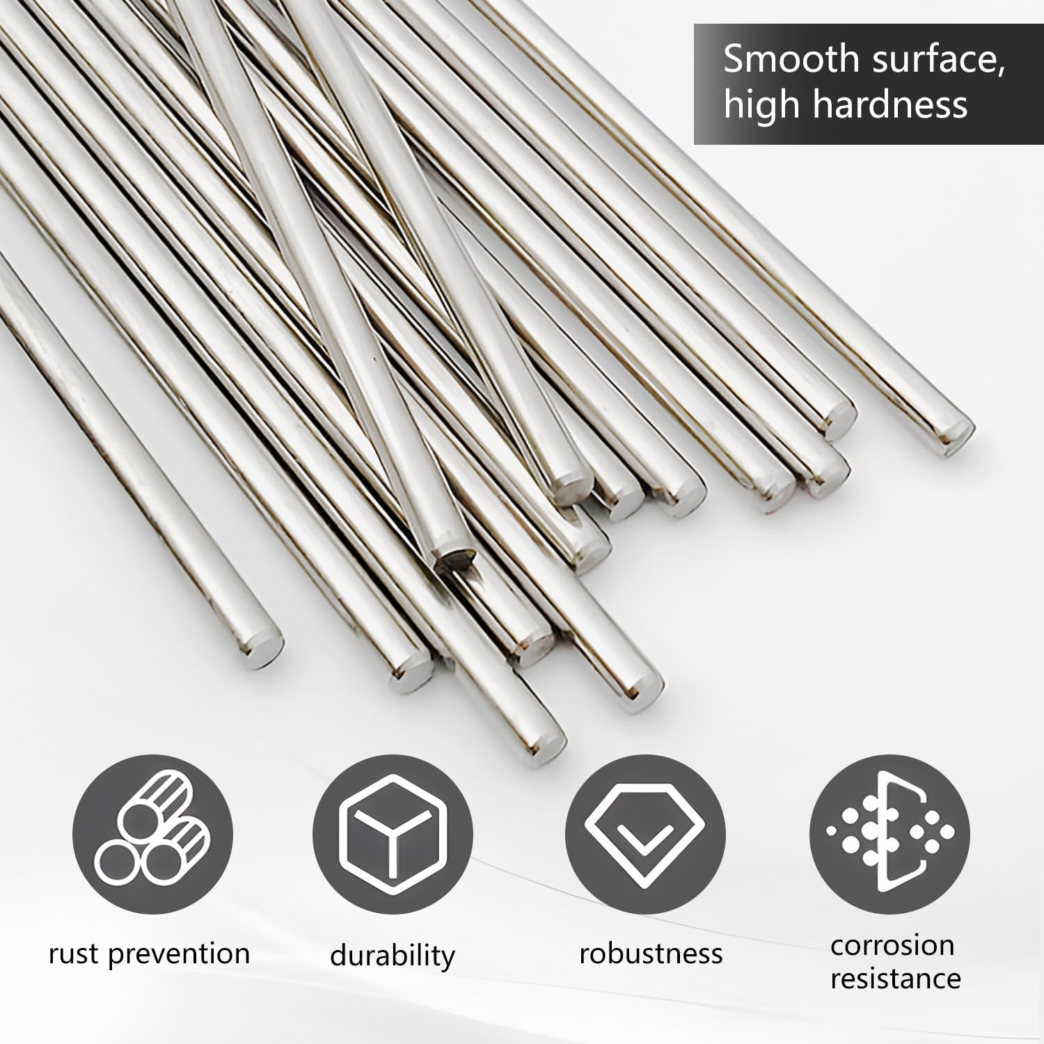 WALWAL Metal round Axles Shaft Rod Straight round Shaft Rod Bars Compatible for DIY Model Toy, DIY Robotics, RC Car, RC Helicopter Airplane, RC Boat image number 3