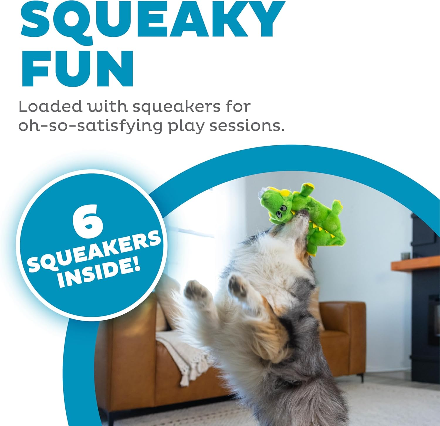 Outward Hound Squeaker Matz Plush Gator Dog Toy, Small image number 4