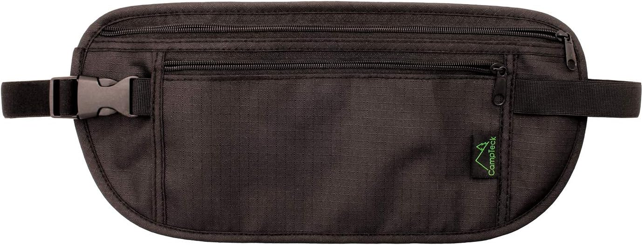 Campteck U6680 RFID Faraday Signal Blocking Hidden Money Belt Travel Pouch Wallet for Cash, Passport, Debit & Credit Cards, Smartphone Etc Black
