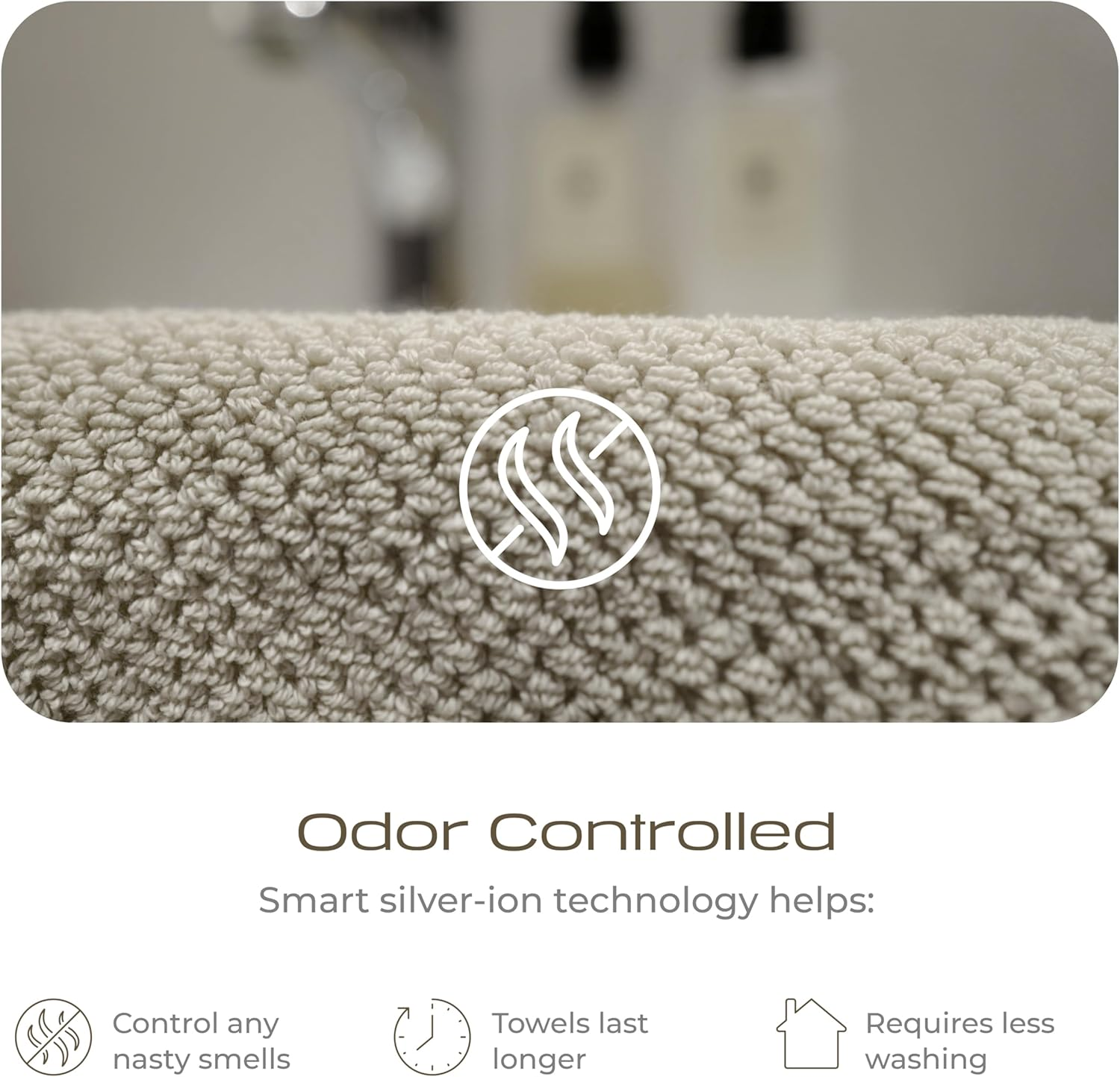 KOHDA LIVING Luxury Washcloths for Face &ndash; Wash Cloths for Bathroom, Silver Infused, Thick & Soft Face Towels &ndash; Premium Luxury Wash Cloths for Your Face, Body, or Bathroom &ndash; 4 Pack (Dune) image number 5