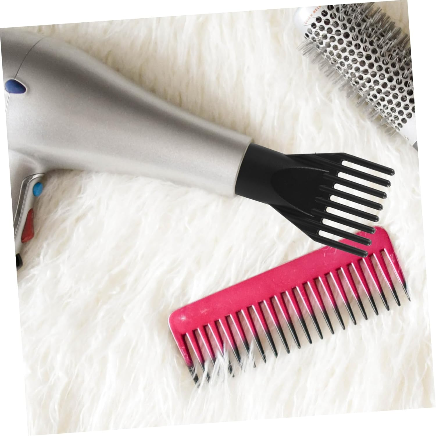 DONFAMDS Heat Resistant Abs Hair Dryer Nozzle Attachment for Pets Reusable Blow Dryer Comb Airflow to Smooth and Hair image number 1