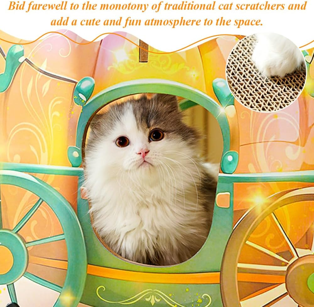 Cat Scratching Board,Halloween Pumpkin Car Cat Bed,Anti Scratching Sofa Protection Wall Sticker,Double Layer Integrated Claw-Grinding Pad,For Indoor,Outdoor image number 3