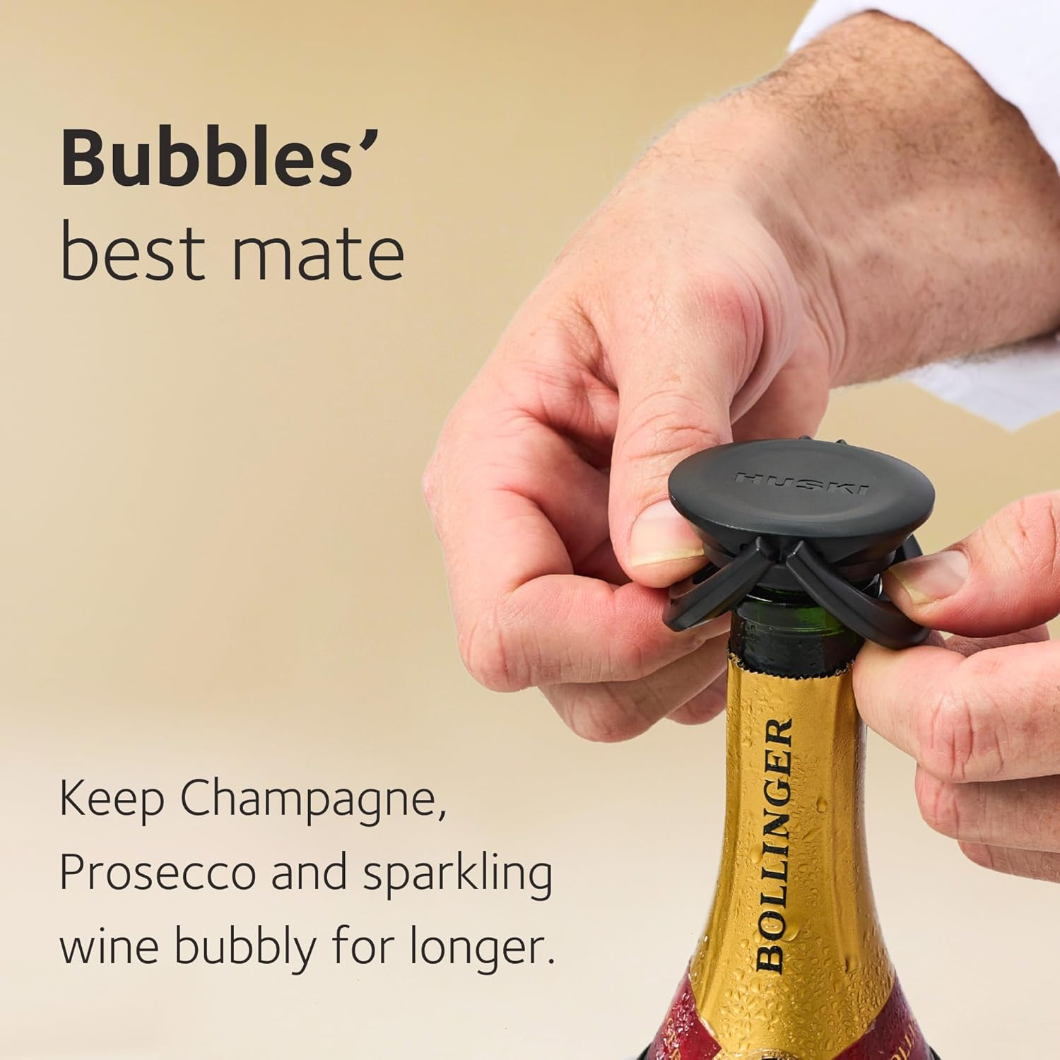 Huski Bubblelock&trade; Bottle Stopper | New | Compact & Convenient Champagne Stopper | Wine & Bar Accessories | Fits in the Huski Champagne Cooler | Wine Gifts image number 2
