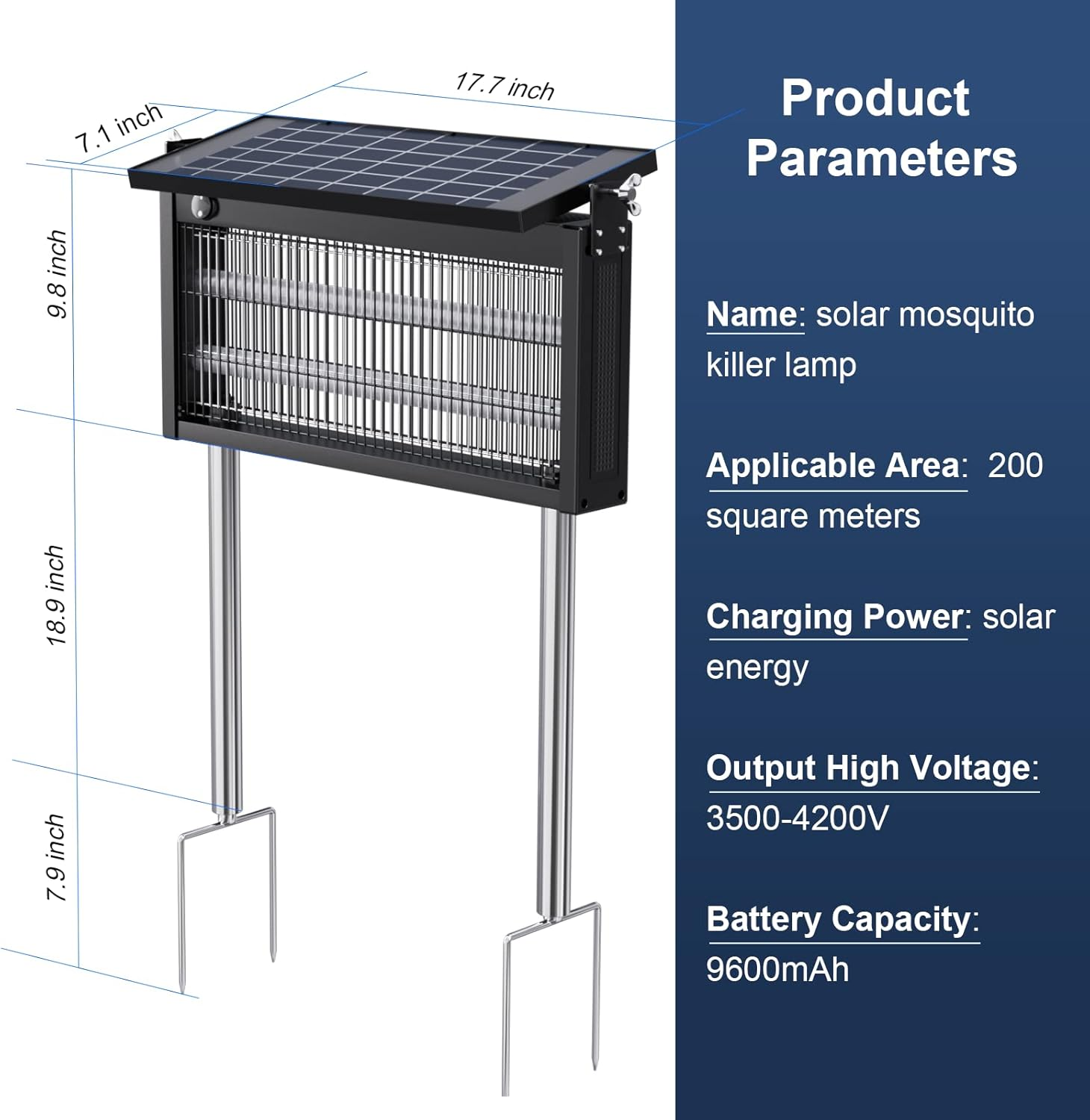 Bug Zapper Outdoor - Mosquito Repellent Outdoor Patio,Solar Bug Zapper Indoor,Waterproof Portable Fly Zapper,High Powered 4500V Mosquito Zappers Killer for Home,Patio,Camping image number 1
