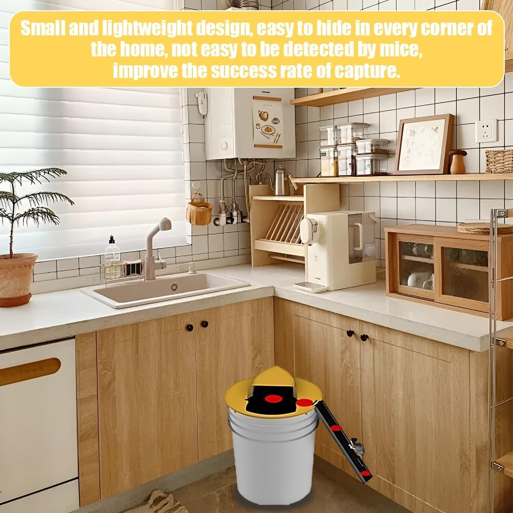 Mouse Trap,Reset Traps,Mice Mouse Cage,Rat Bucket,For Mice, Rats, Chipmunks, Squirrels, Hamsters and Other Rodents, Reusable Trap Bucket Rat Catcher,Trap Door Style, Auto Reset,Humane Not Not Fatal image number 5