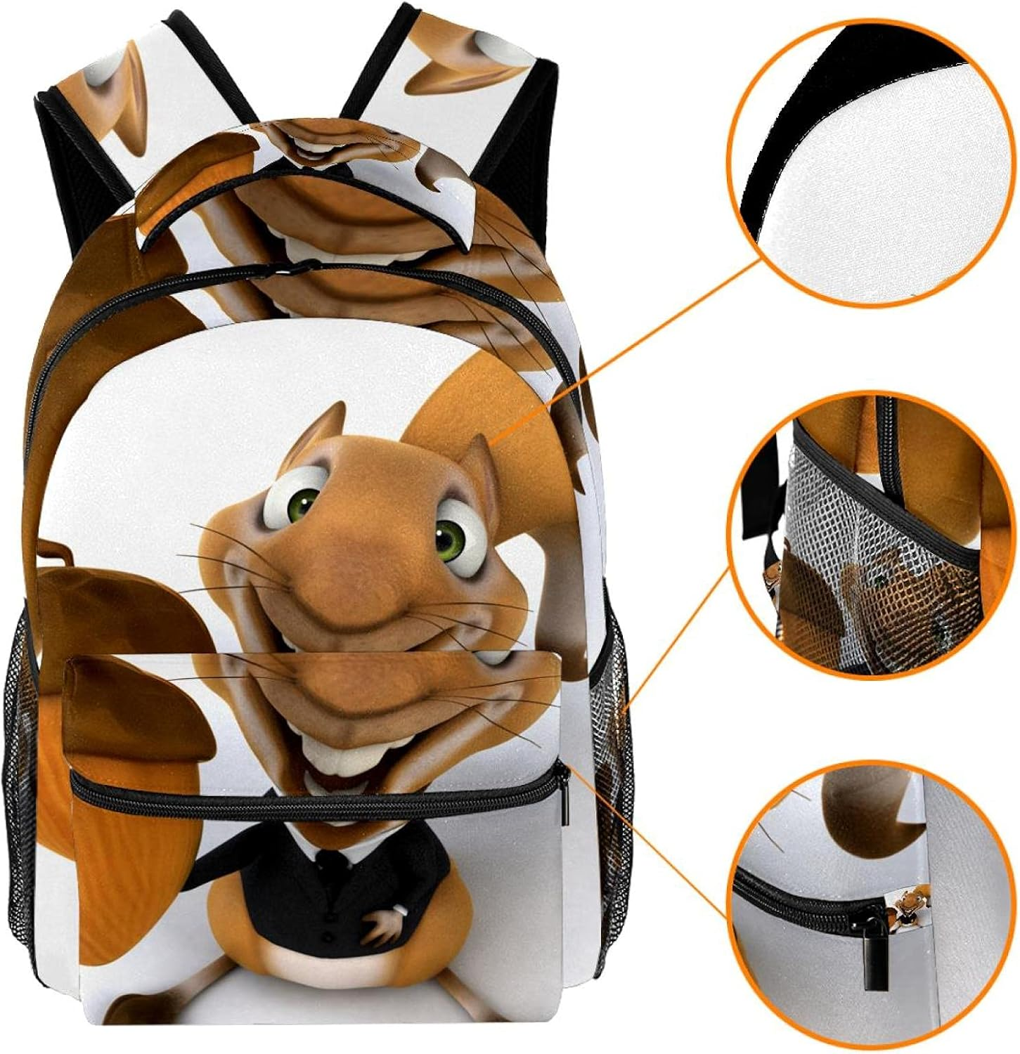 Adorable Squirrel Backpack Students Shoulder Bags Travel Bag College School Tote Backpacks image number 1