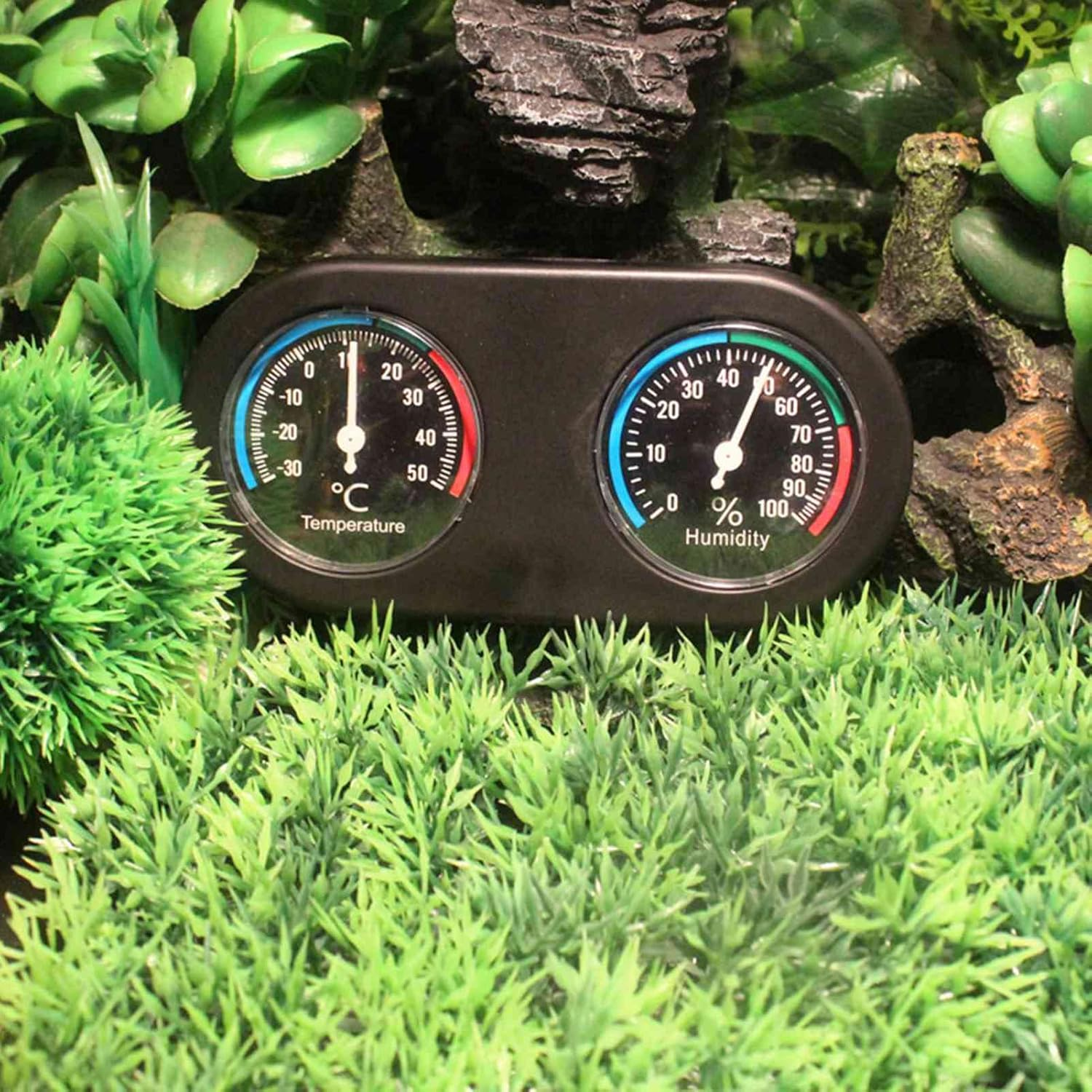 Zerodis 2 in 1 Reptile Hygrometer Thermometer, Physical Temperature Moisture Counter, Easy to Read