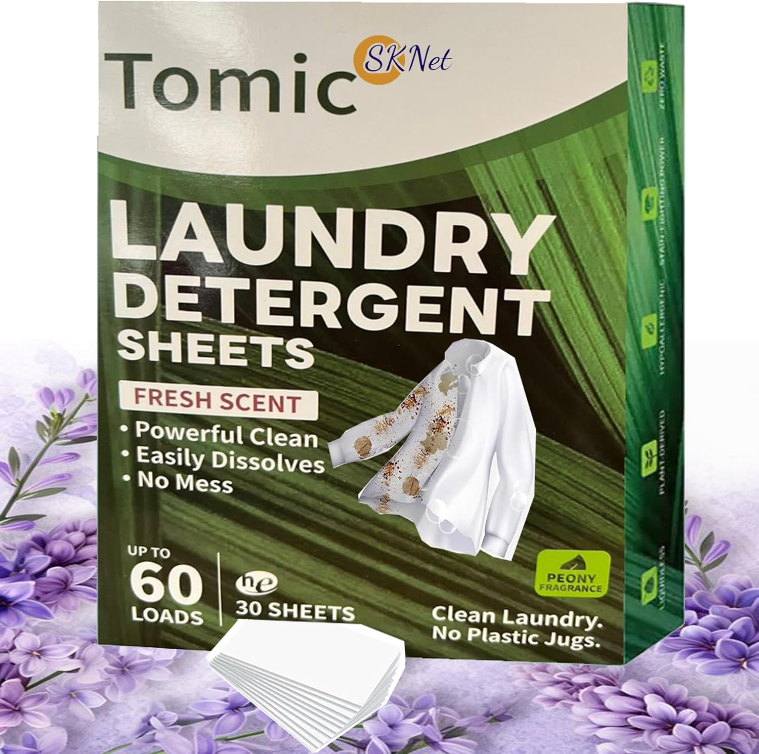 Sknet Australian Eco-Friendly Laundry Detergent Sheets -60 Loads | Plastic-Free, Biodegradable| Fresh Linen Scent |Travel-Safe & Hypoallergenic| Zero Waste, Liquidless Washing Strips|All Washer Types image number 4