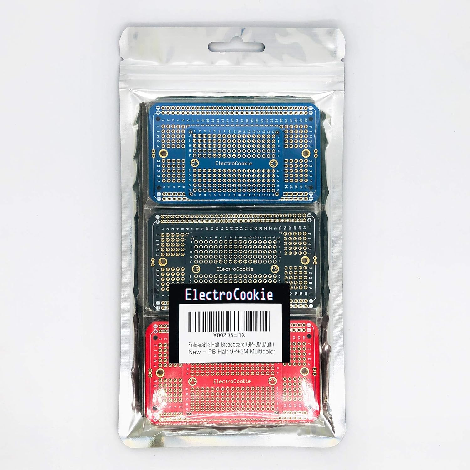 Electrocookie Solderable Breadboard PCB Board for Electronics Projects Compatible for DIY Arduino Soldering Projects, Gold-Plated (9 Pack + 3 Mini, Multicolor Pack) image number 3