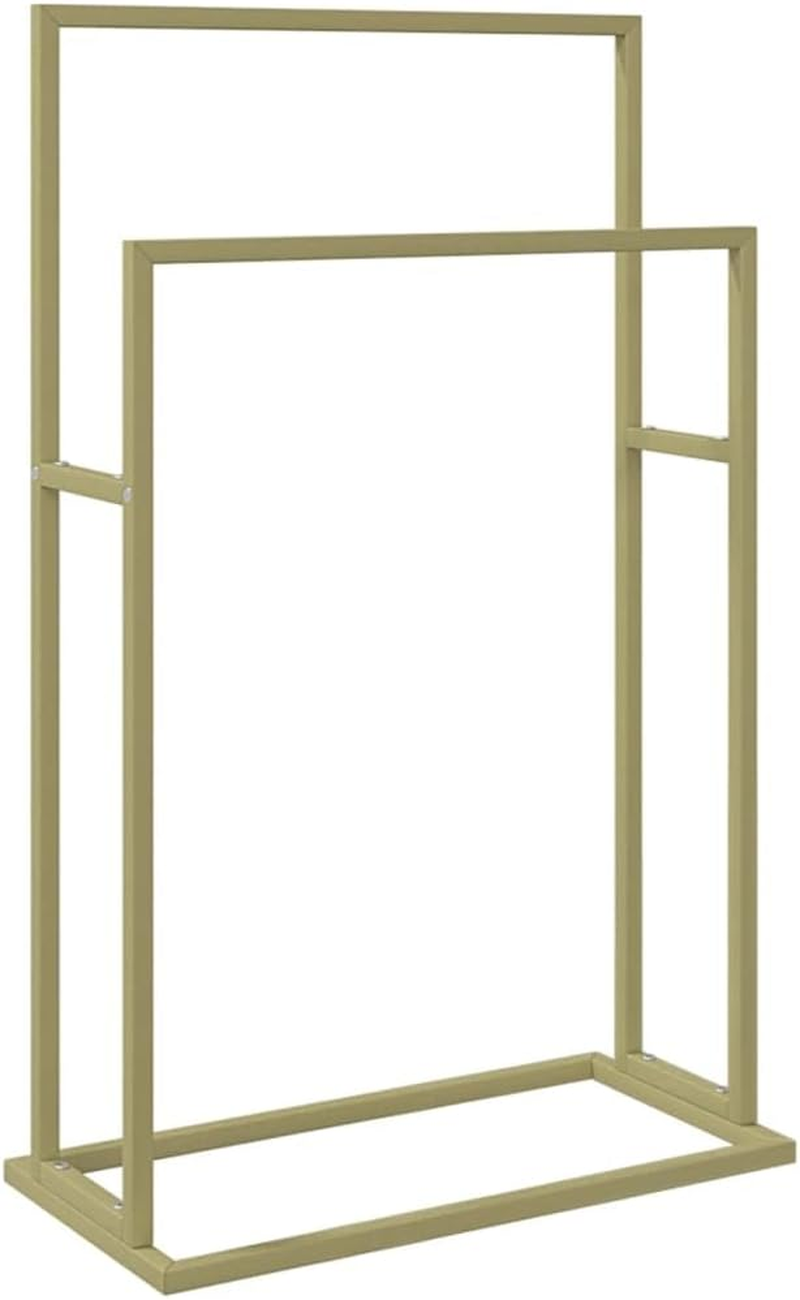 Vidaxl White Freestanding Towel Rack &ndash; Made of Robust Iron with 2-Tier Storage, Ideal for Bathroom Organisation and D&eacute;cor.