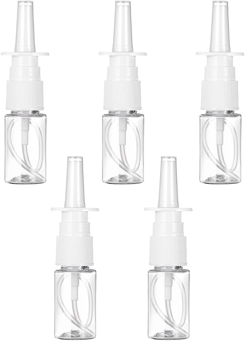 NTRUXZP Pack of 5 Nose Spray Bottles, 20 Ml Transparent Empty Nose Spray, Reusable Nose Spray Bottles, Small Bottles, Fine Spray Mist, Essential Oils, Saline Solution image number 2