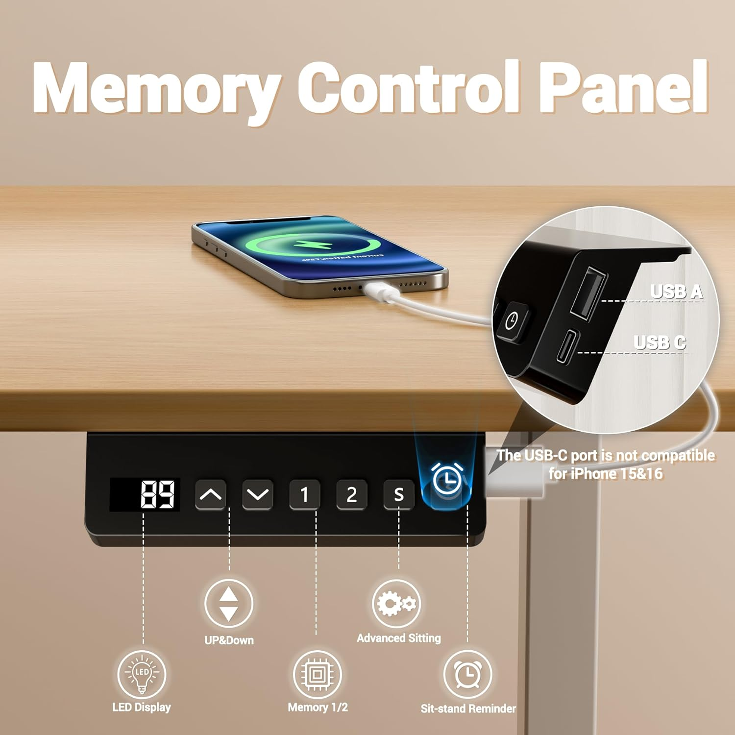 ERGOMAKER Height Adjustable Standing Desk Frame without Desktop, Dual Motor Two-Stage Electric Frame with Automatic Memory Smart Handset (2 Stage|Dual Motor, White)