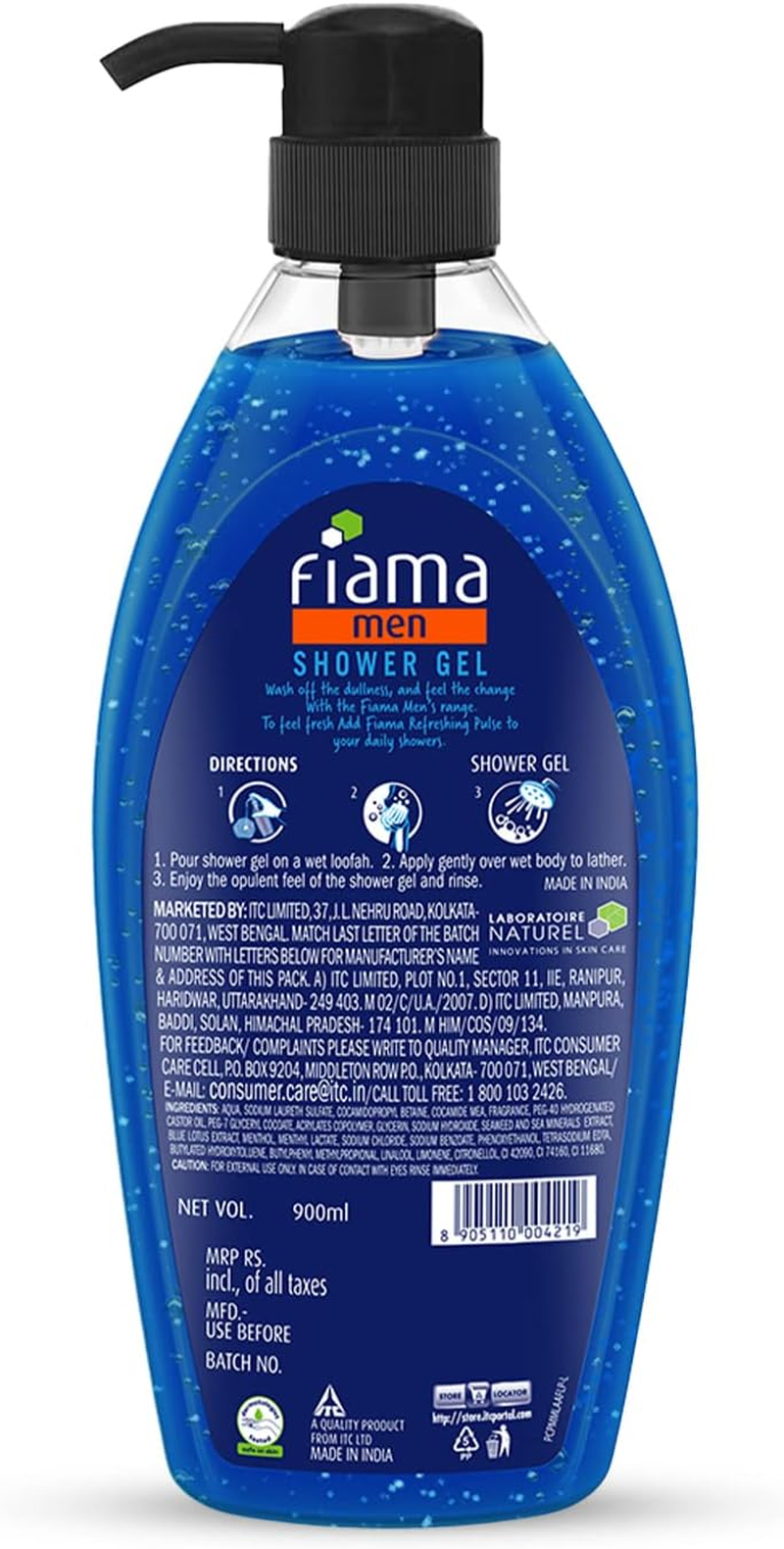 Fiama Men Shower Gel Refreshing Pulse Body Wash with Skin Conditioners for Refreshed Skin, 895 Ml Bottle image number 5