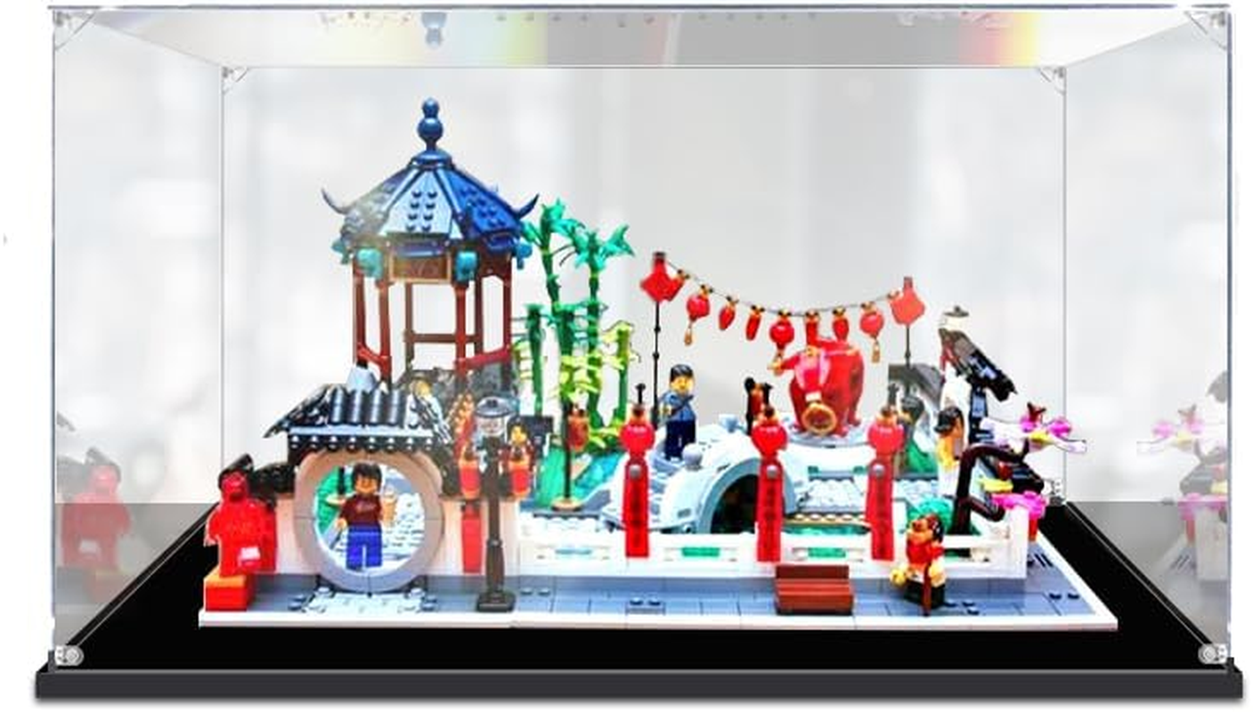 Acrylic Display Case for  10315 Icons Tranquil Garden, 76419 Harry Potter Hogwarts Castle and Grounds, 80107, 41731, 80103, 21317 and 10308 Dustproof Protection Clear Showcase