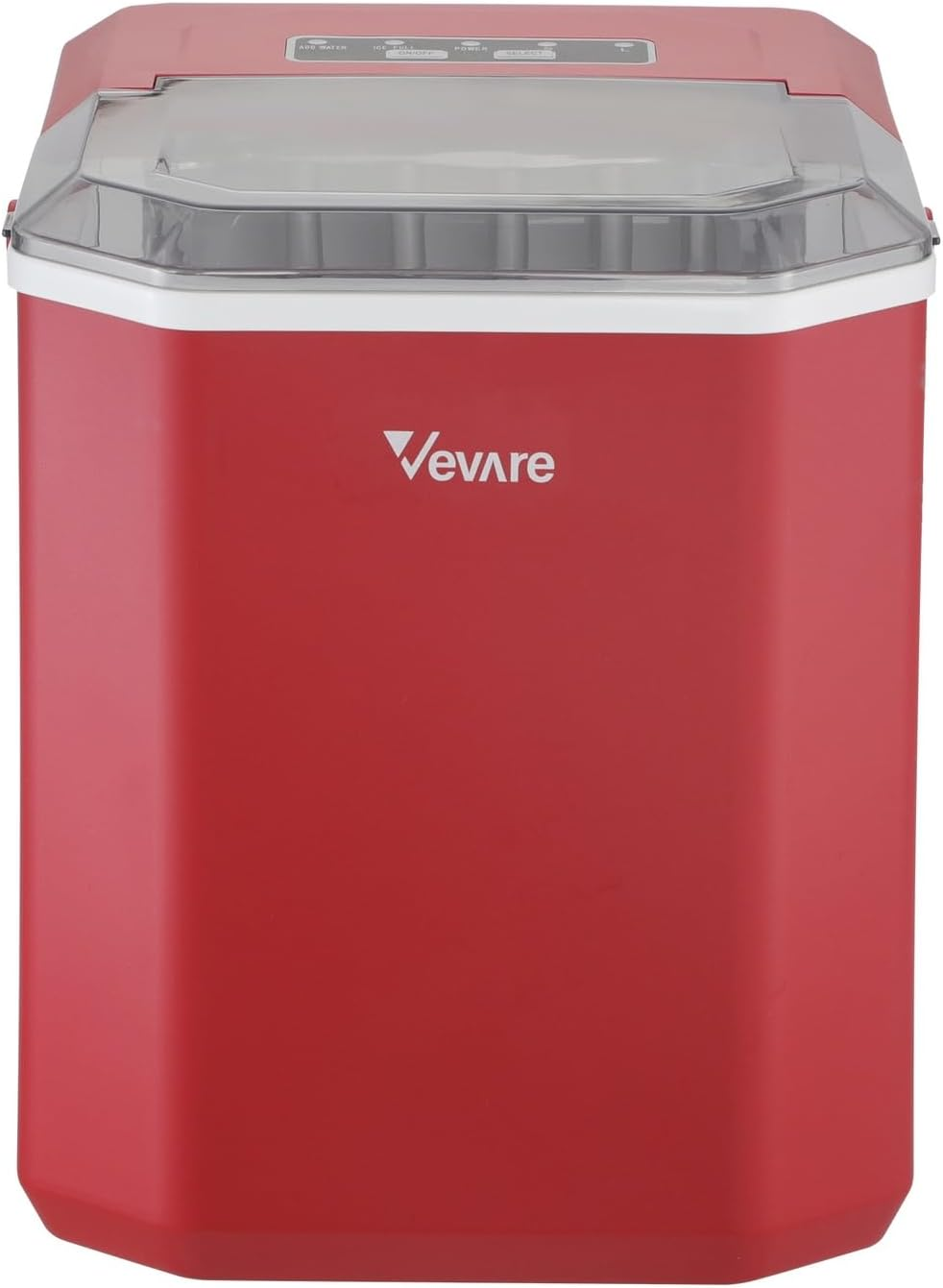 Vevare 12KG/24H Ice Maker Portable Ice Maker Machine, Self-Cleaning Ice Maker with Scoop and Basket, Portable Ice Maker Machine with Handle for Home Kitchen Office Bar Party, Red - Black image number 5