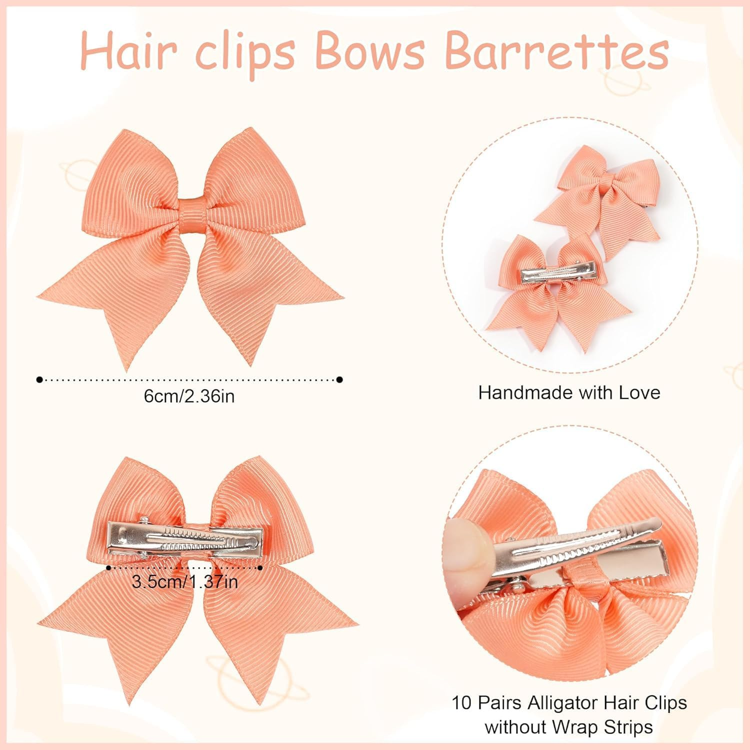 JOYOYO Pack of 60 Hair Clips and Hair Bows for Baby Girls, 2.4 Inch Bows for Toddlers image number 5