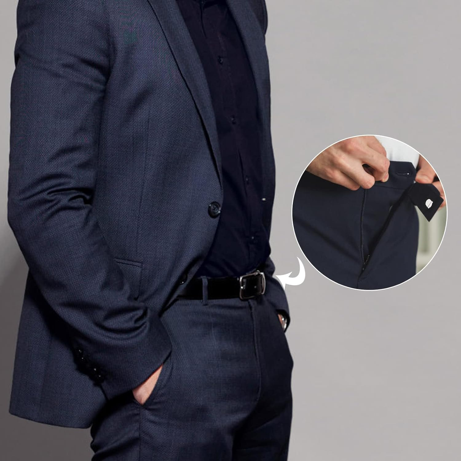 MAEZOE 10PCS Pants Waist Extenders with Metal Hook, Button Extender for Pants, Elastic Waistband Button Extender for Women Men image number 4