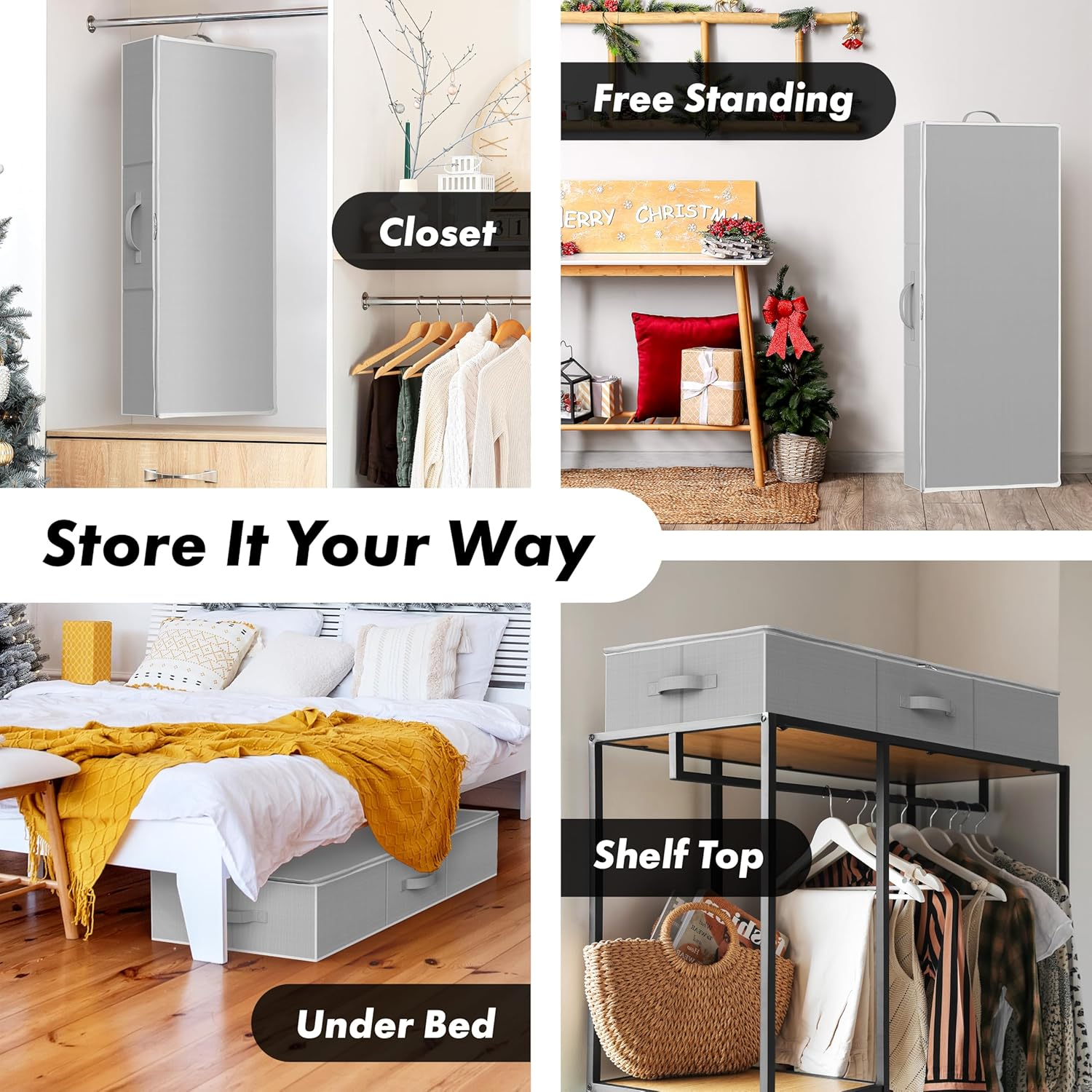 Simple Houseware Wrapping Paper Storage Organiser, Grey image number 1