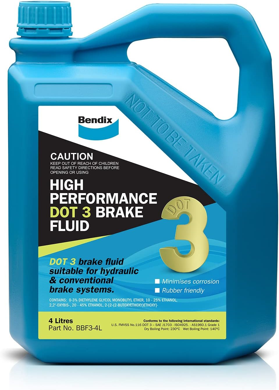 Bendix Dot 3 Brake Fluid, 4 Litre, Blue