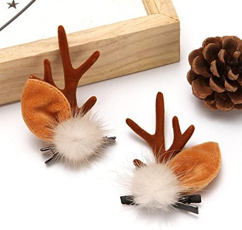 Christmas Antler Hair Claw Clips Hair Claw for Women 1Pack Christmas Deer Hair Claw Clips Christmas Headband Christmas Hairband Clips Hair Clips Brown Cute Christmas Clips Cute Hair Clips Accessories image number 4