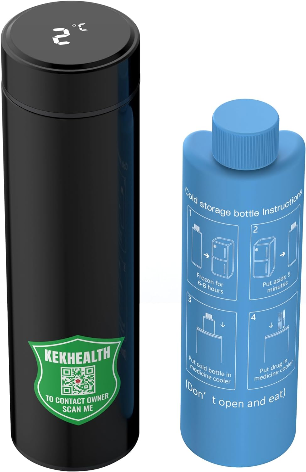 Temp Display 60H Insulin Pens Cooler Travel Case Medication Cooler for Travel, Tsa Approved Medicine Travel Cooler Medical Diabetes Cooler Bag Diabetic Trave Case with QR Medical Alert Tag