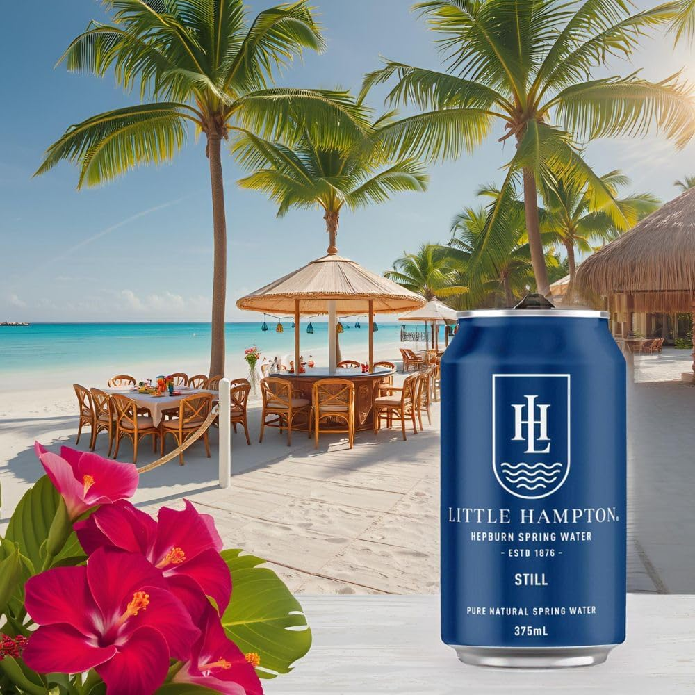 Little Hampton Natural Spring Water, Still, 375Ml Cans, Pack of 10. Hepburn Region, Victoria
