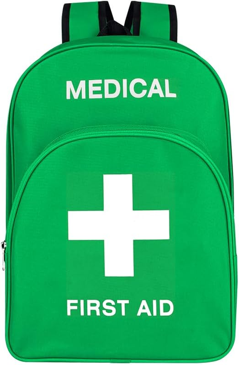 Red Emergency Bag First Aid Backpack Empty Medical First Aid Bag Treatment First Responder Trauma Bag for Hiking Outdoor Travel Camping Pet Dog Cat Daycare (Red White)