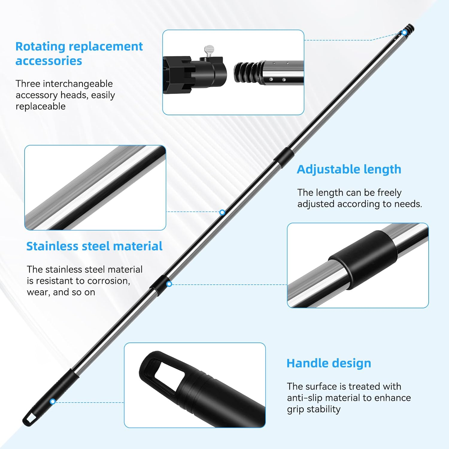 Light Bulb Changer High Ceiling, 3-12FT Assembled Light Bulb Changer for Recessed Lights with Extension Pole Changer， Baskets & Suction Cup, Bulb Removal Tool for Household, Camping (Black)