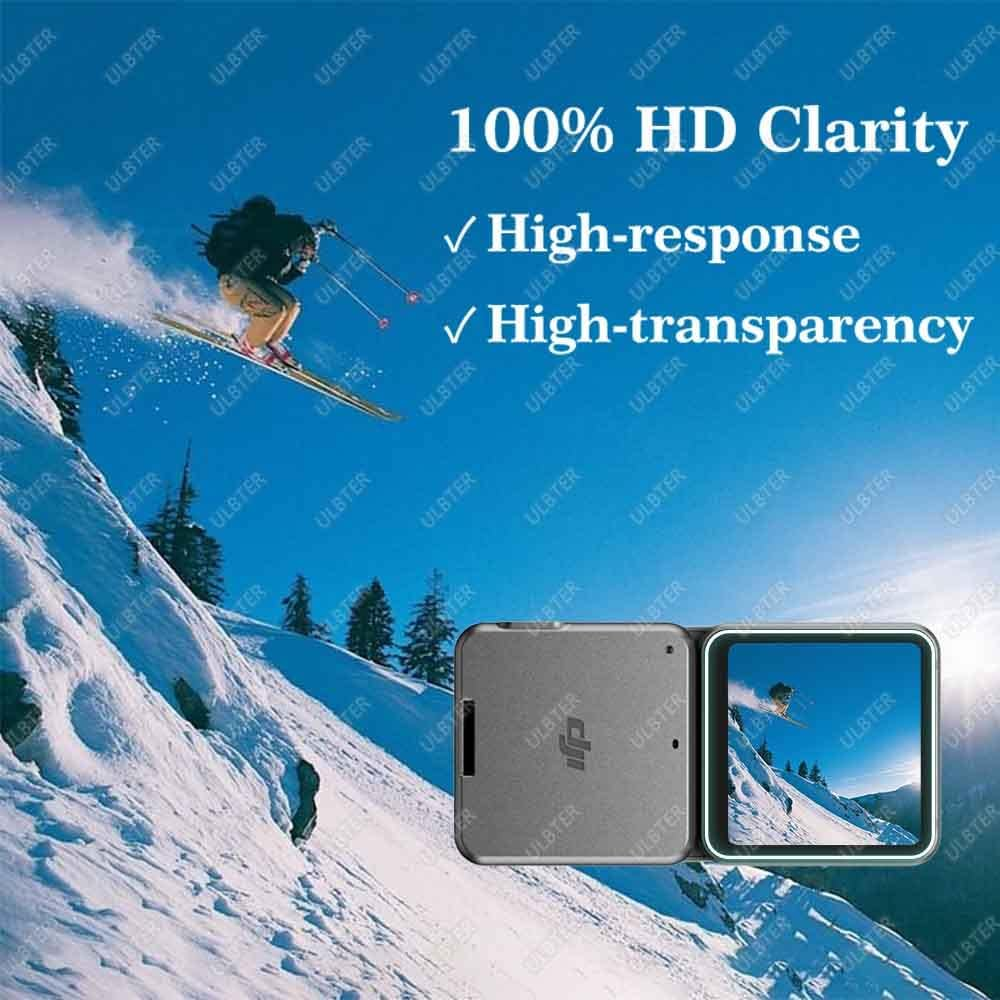 Lens Screen Protector for DJI Action 2 Dual-Screen Combo [2+4Pack], ULTER Tempered Glass Cover 0.3Mm 9H Hardness Anti-Scrach Anti-Fingerprint Anti-Bubble image number 6